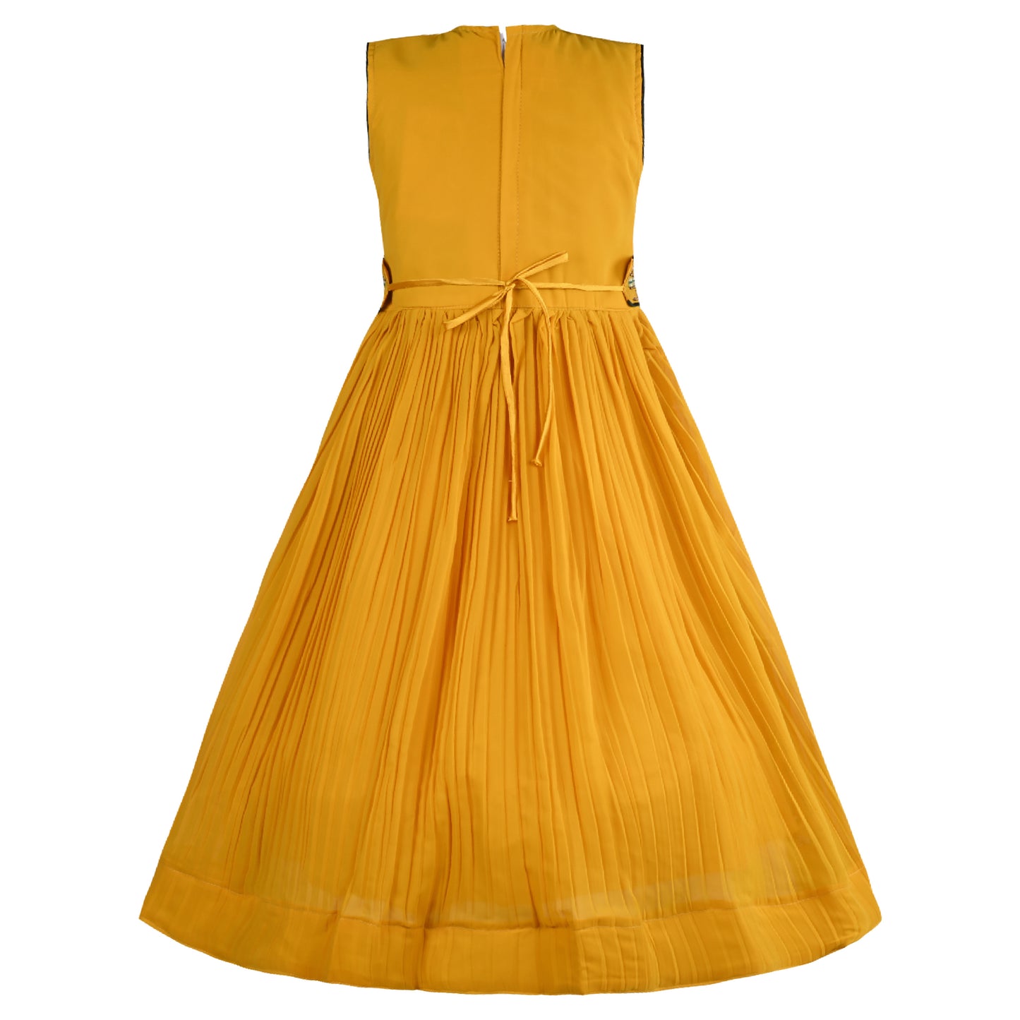 Girls Embroidered Fit and Flare Long Frock Dress