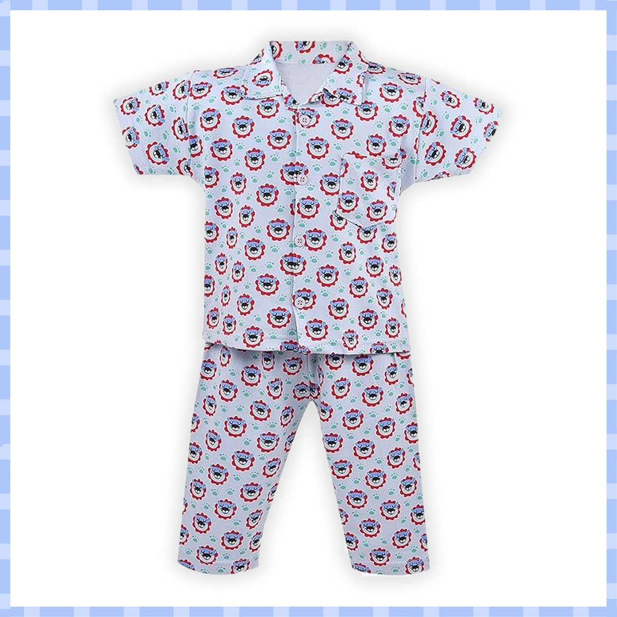 Unisex Printed Top and Bottom Pyjamas Night Dress