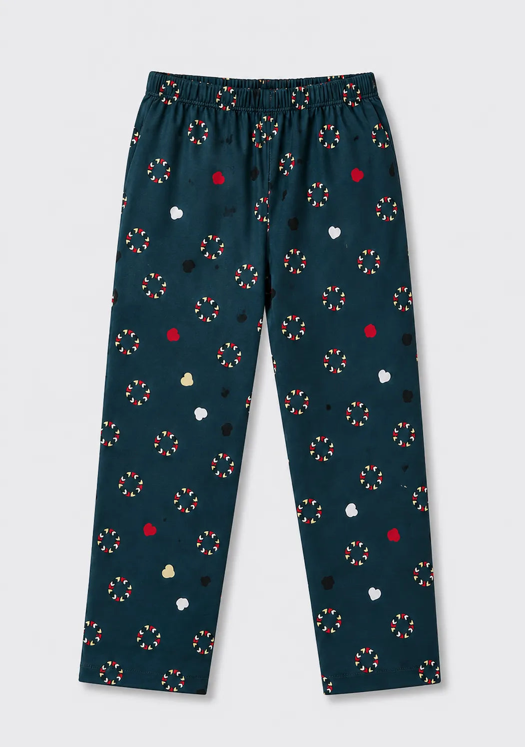 Kids Cotton Printed Night Suit Set – Navy Blue Confetti Print