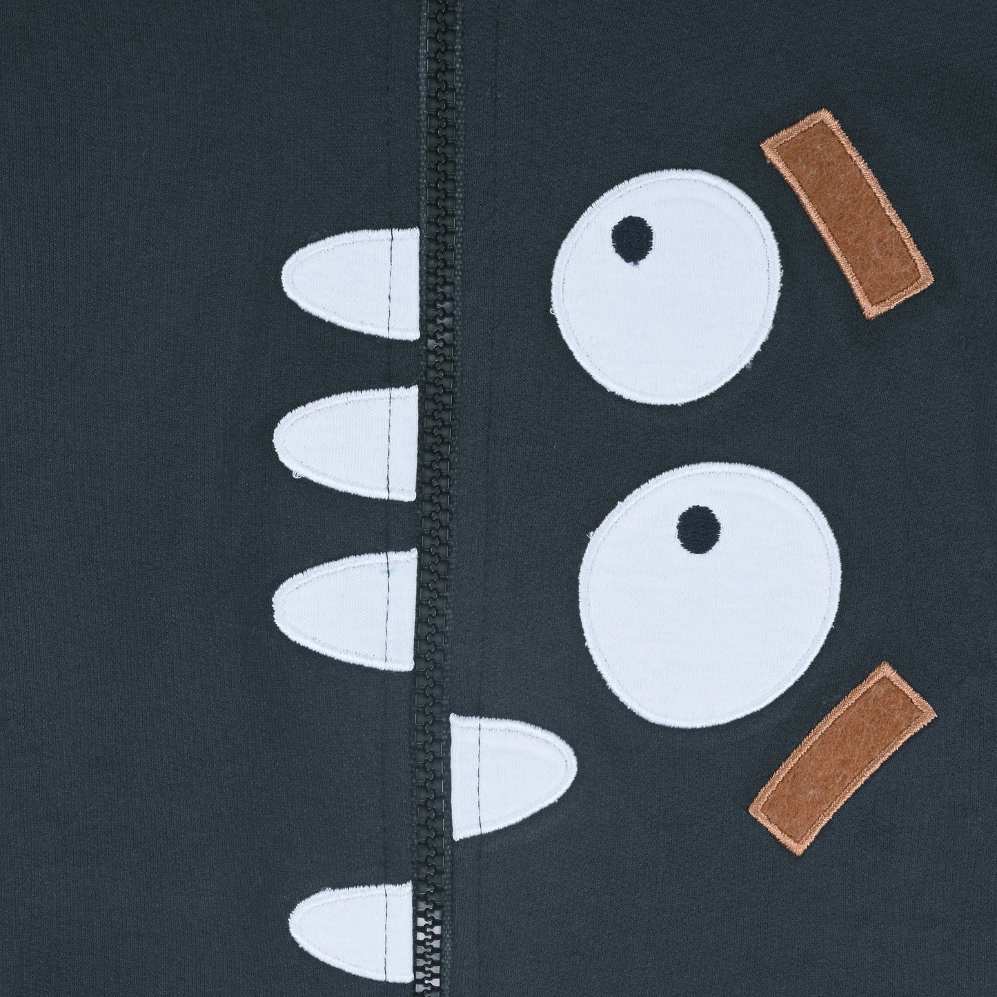 Wishkaro Unisex Cotton Applique Full Sleeve Hooded Sweatshirt-T302dgry