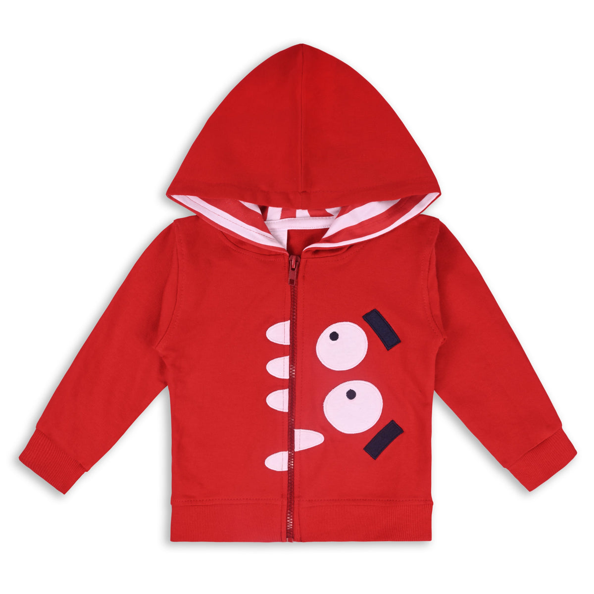Buy Red Unisex Cotton Sweatshirt | Best Hoodies for Baby Boys Online | Kids Hoodies Under 599 | Fun Monster Design Hoodie for Baby Boys