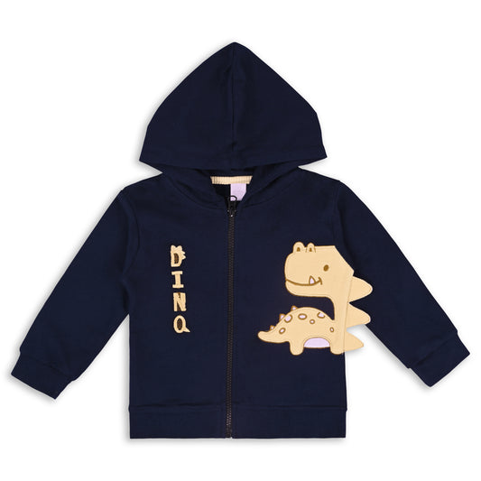 Wishkaro Unisex Cotton Applique Full Sleeve Hooded Sweatshirt-T304nb