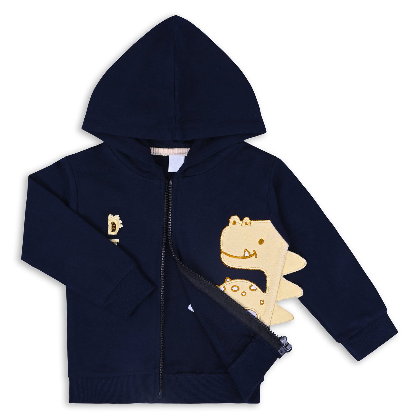 Wishkaro Unisex Cotton Applique Full Sleeve Hooded Sweatshirt-T304nb