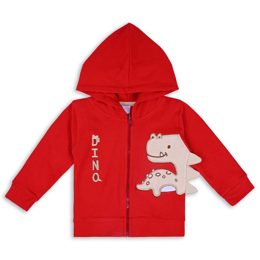Unisex Cotton Applique Full Sleeve Hooded Sweatshirt-T304rd