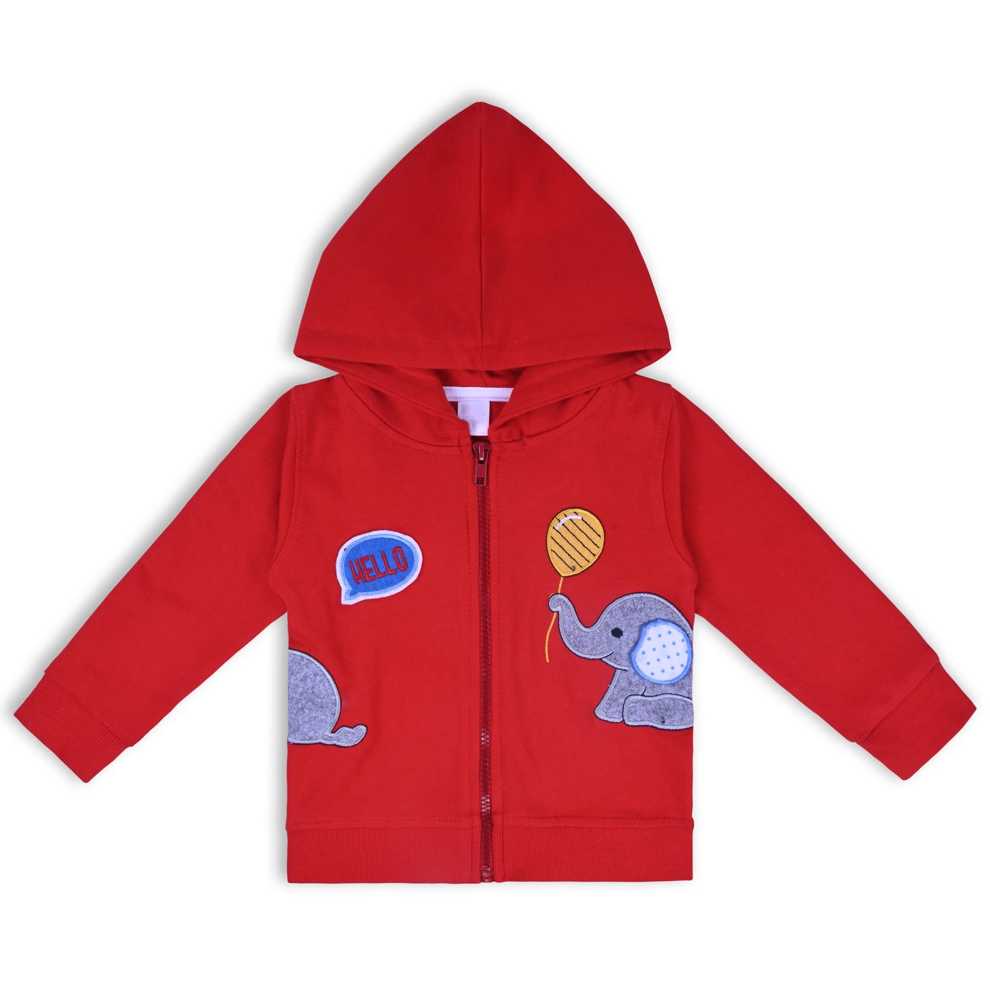 Unisex Cotton Applique Full Sleeve Hooded Sweatshirt-T305rd