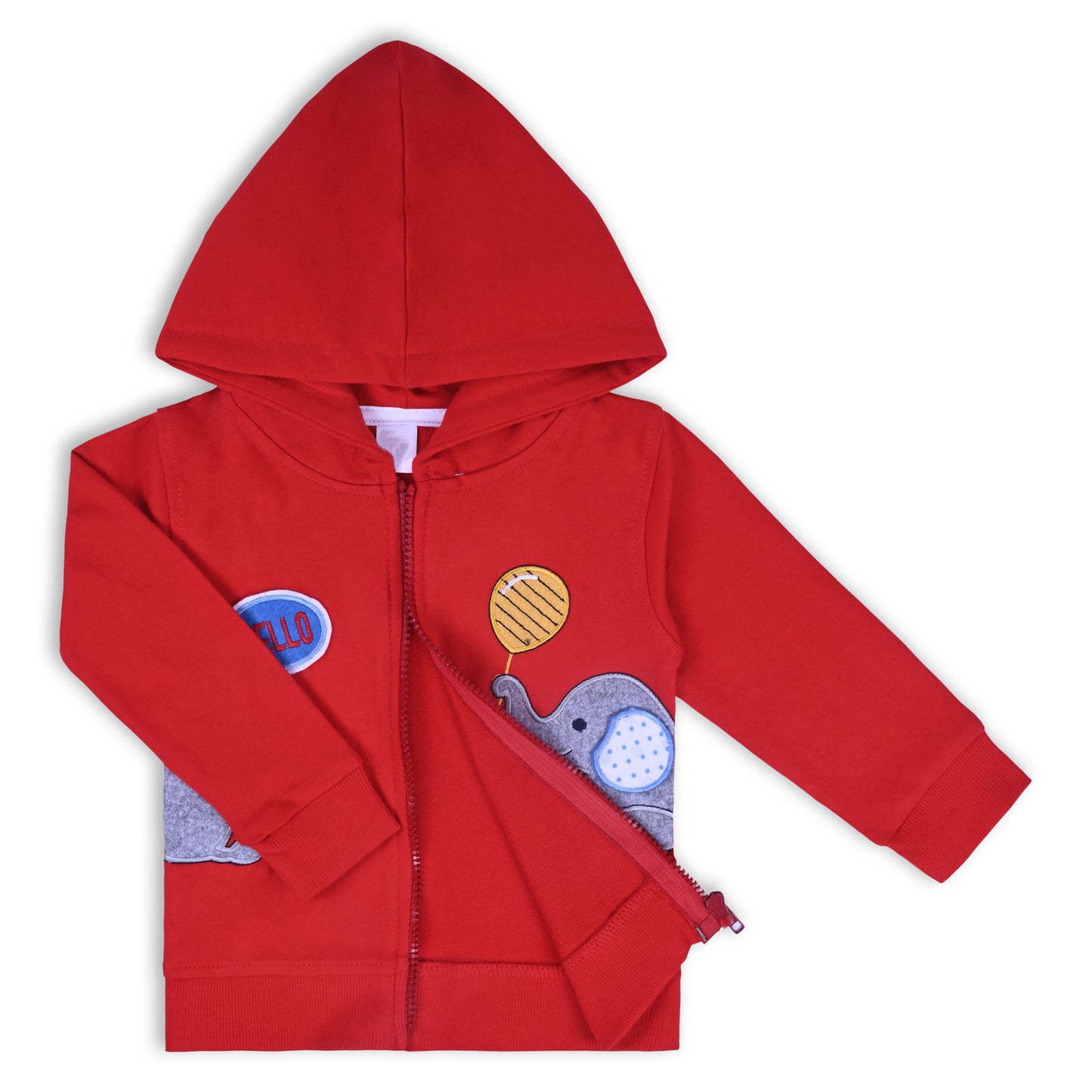 Unisex Cotton Applique Full Sleeve Hooded Sweatshirt-T305rd
