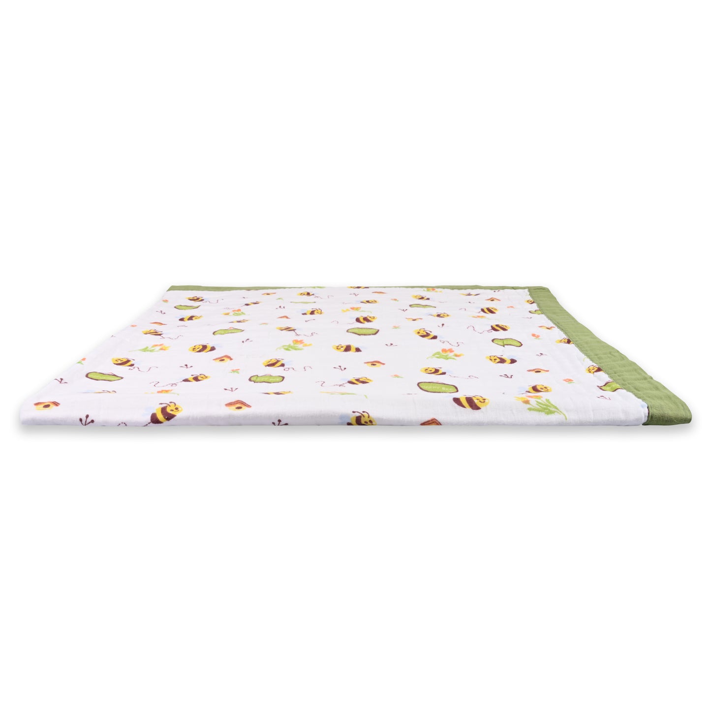 Infants Green Printed Muslin Blanket
