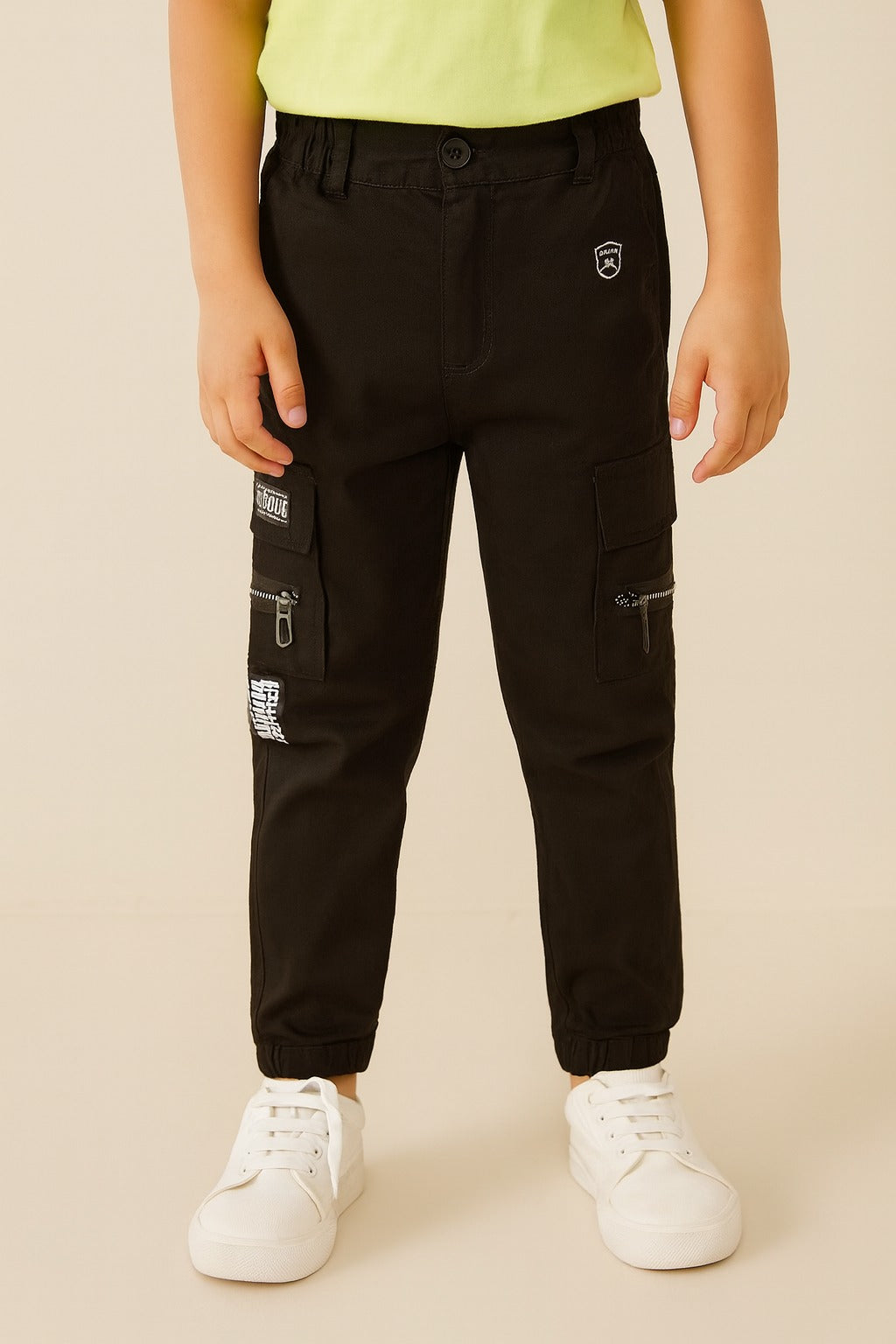 Boys Cotton Printed Cargo Trousers