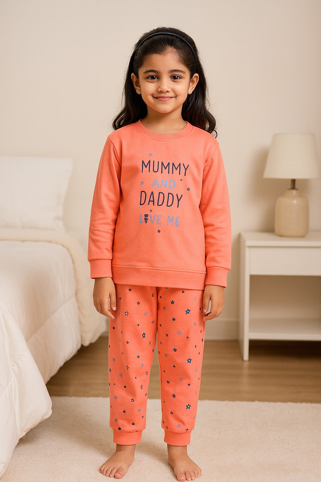 Unisex Printed Top and Bottom Pyjamas Night Dress