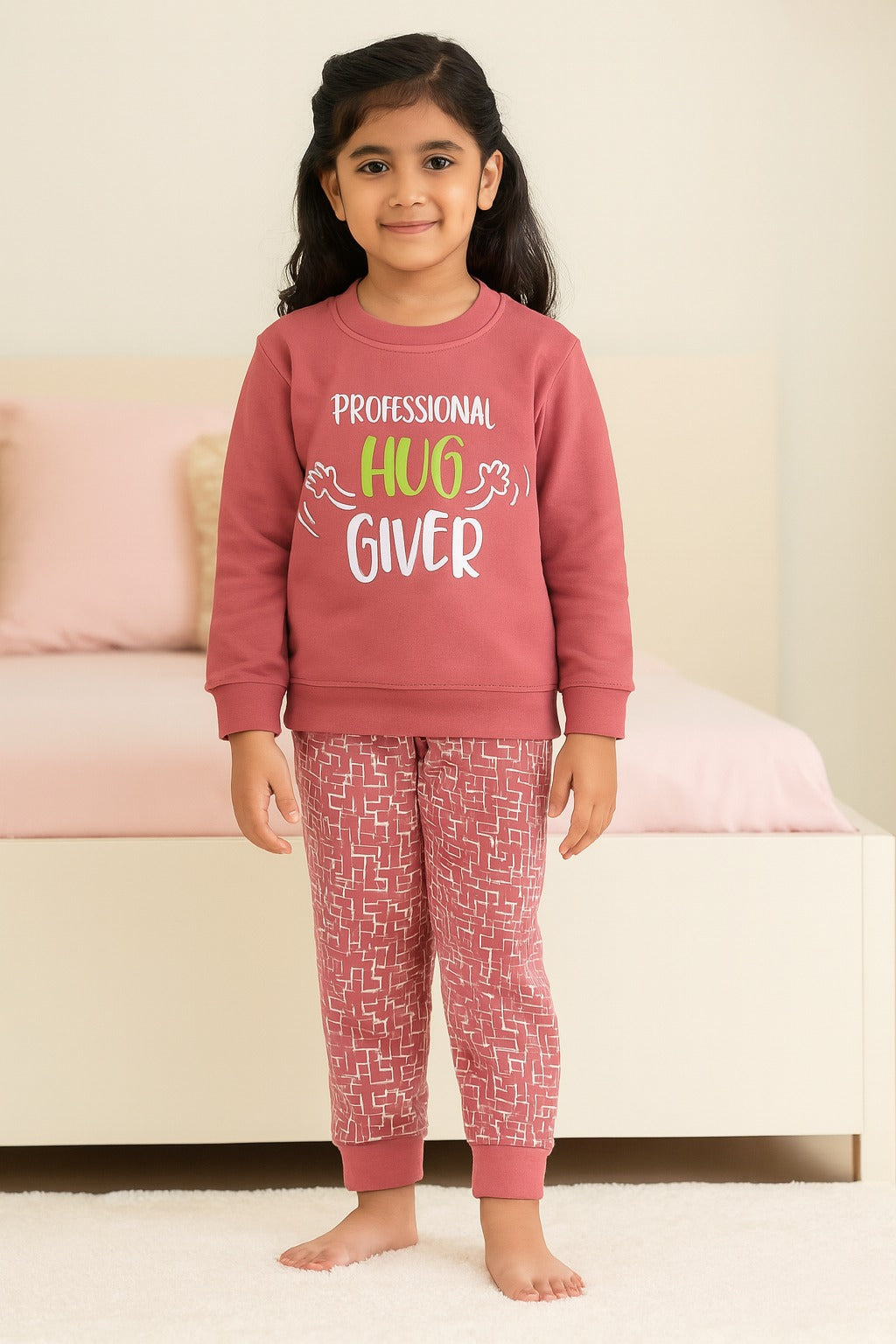 Unisex Printed Top and Bottom Pyjamas Night Dress