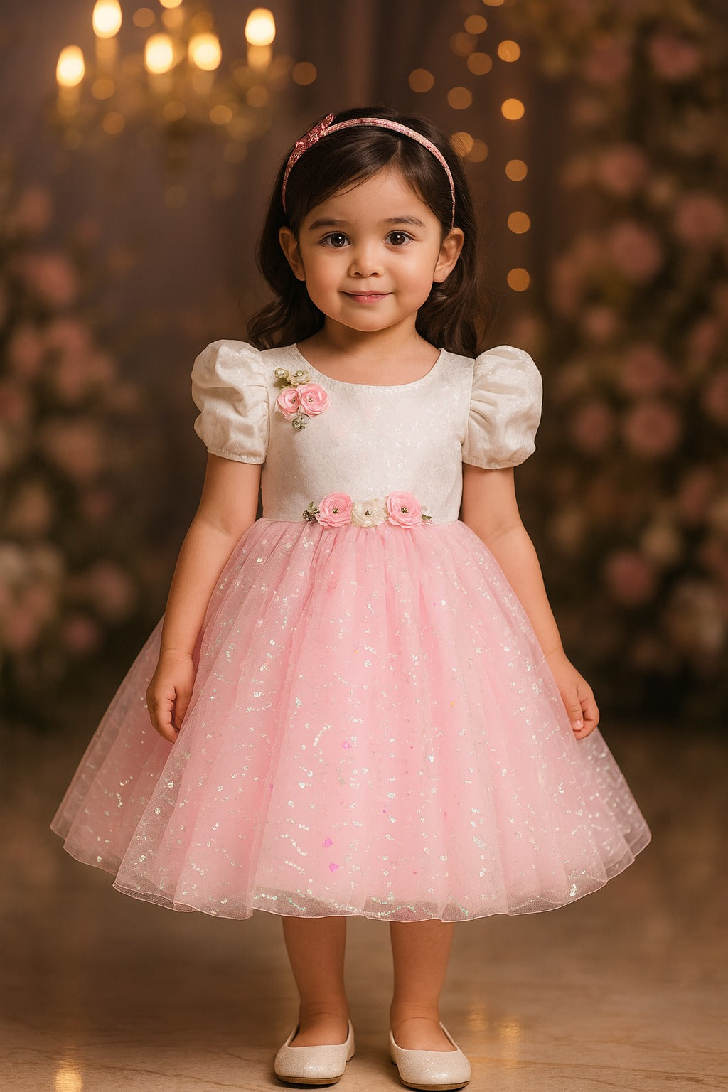 Girls Embellished A-Line Frock Dress