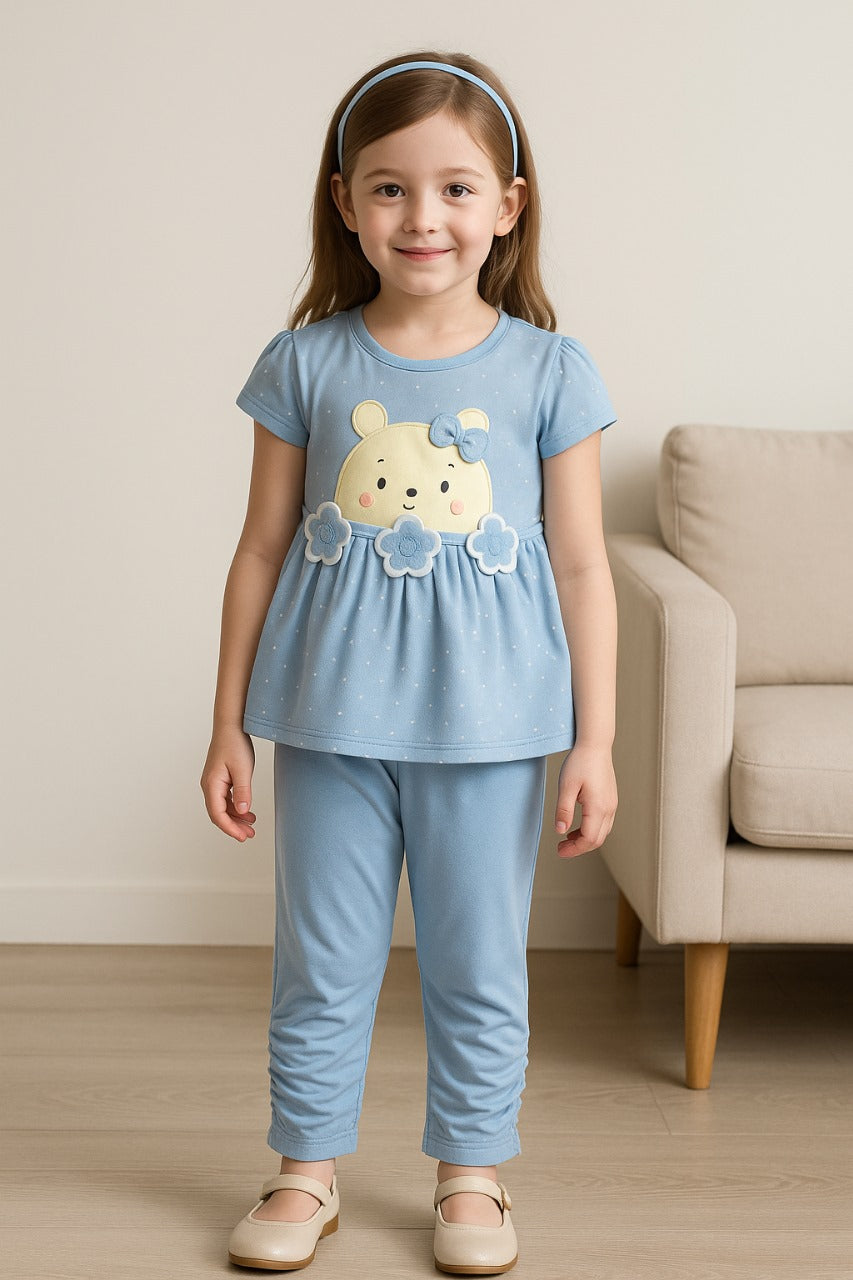 Girls Polka Print Top and Pant Clothing Set