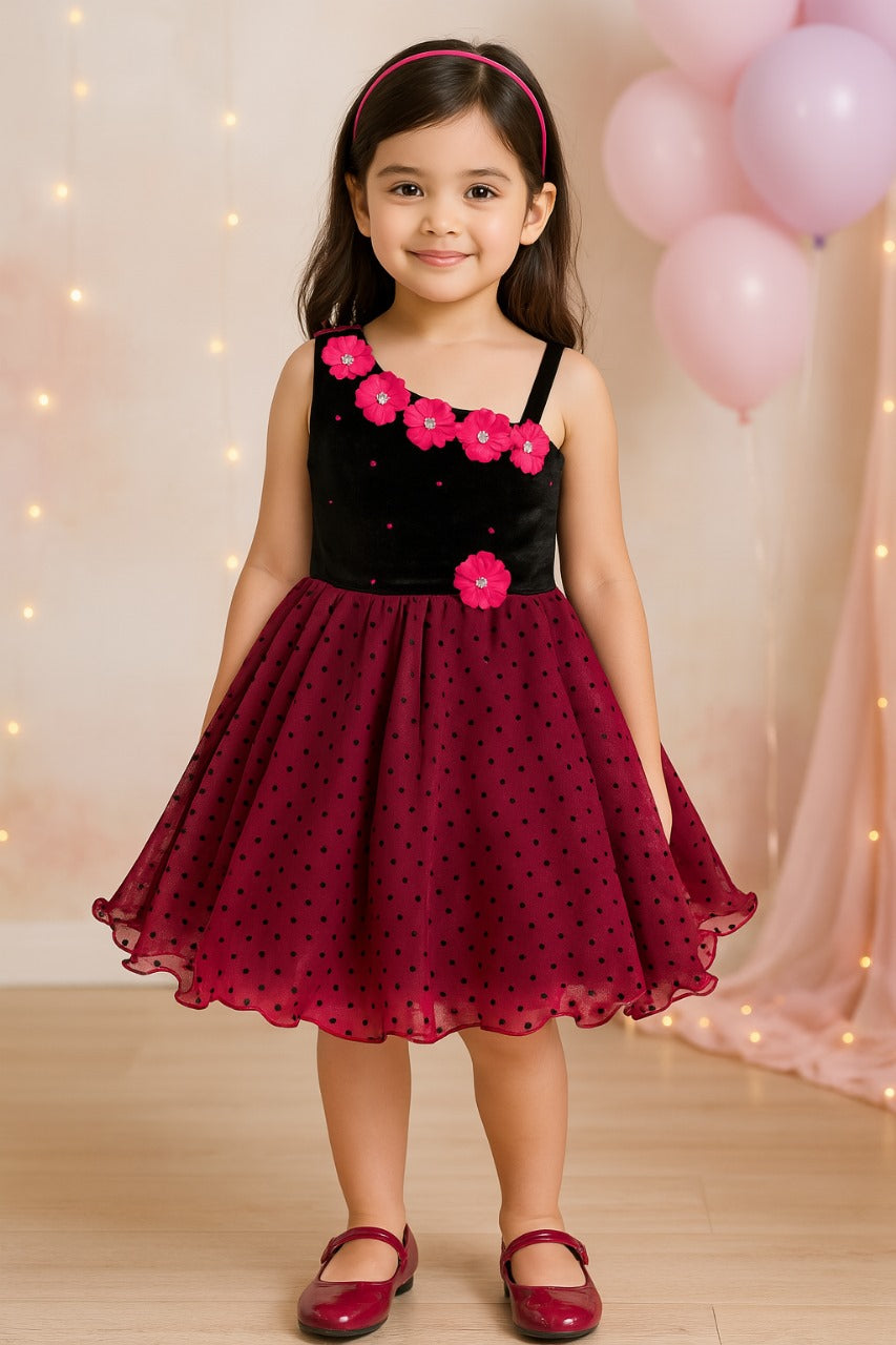 Wish Karo Baby Girls Frock Birthday Dress for Girls - Net - (bxa199pnk)