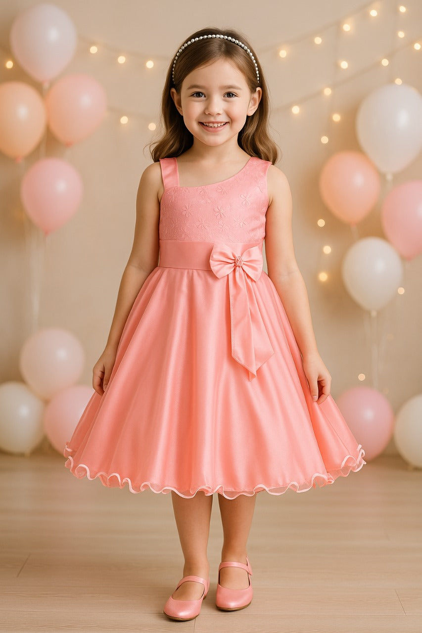 Girls Straps Bow Detail Dress