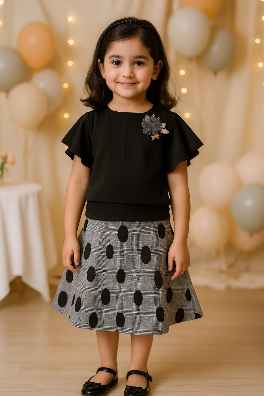 Wish Karo Baby Girls Partywear Frock Dress (stn751blk)