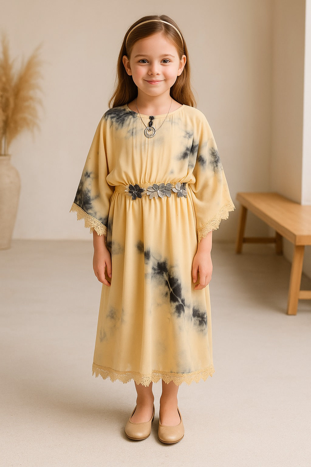 Girls Solid Full Sleeve Fit and Flare Frock Dress