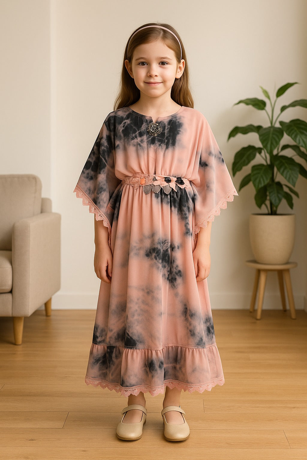 Girls Solid Full Sleeve Fit and Flare Frock Dress