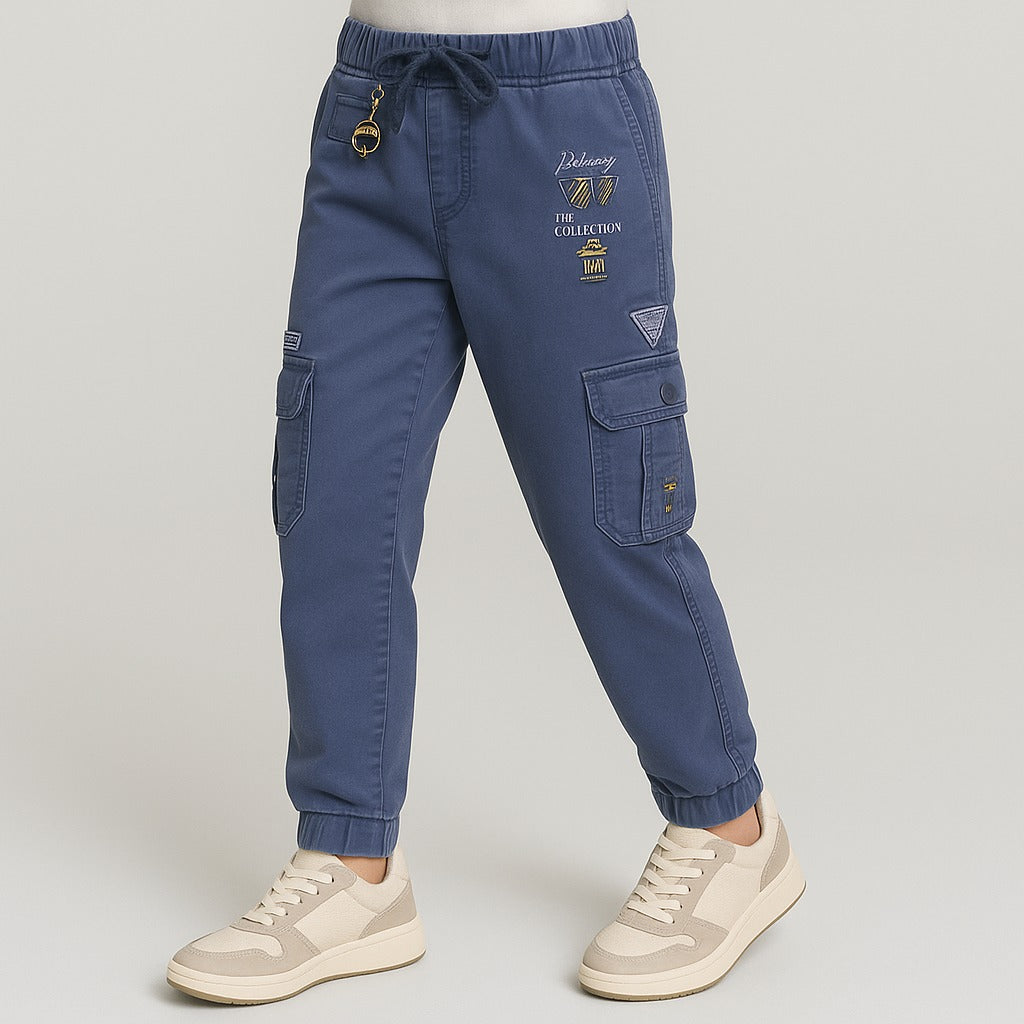 Boys Denim Printed Jogger Fit Jeans