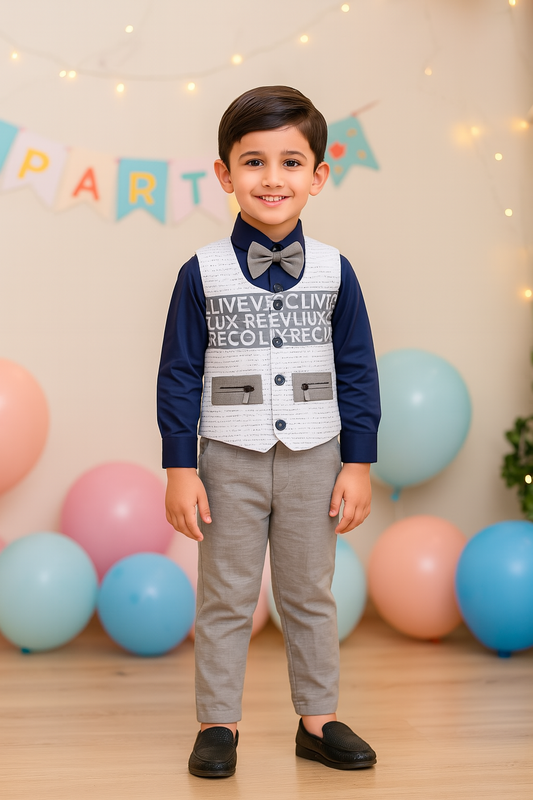 Boys 3 Piece Clothing Set with Bow Tie