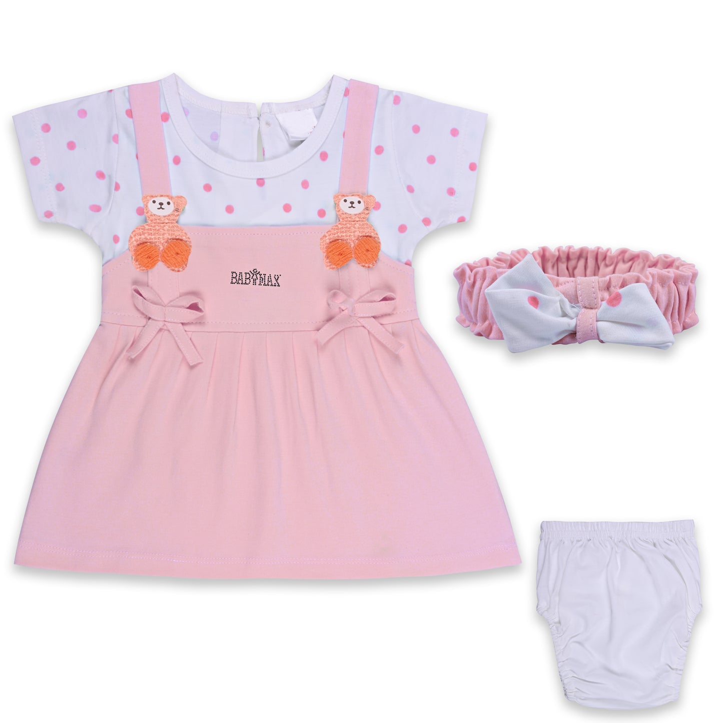 Girls Polka Print Frock Dress Comes With Brief
