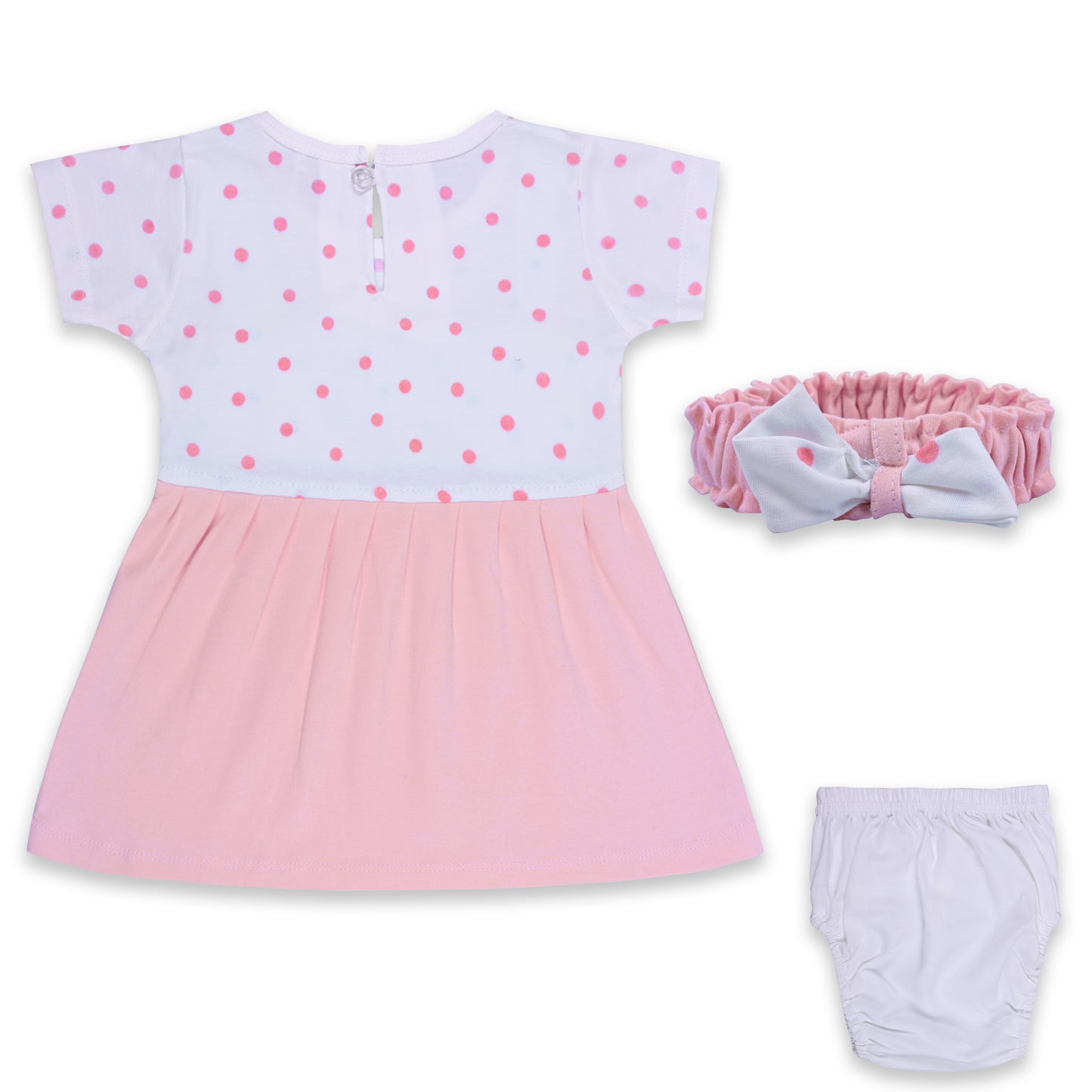 Girls Polka Print Frock Dress Comes With Brief