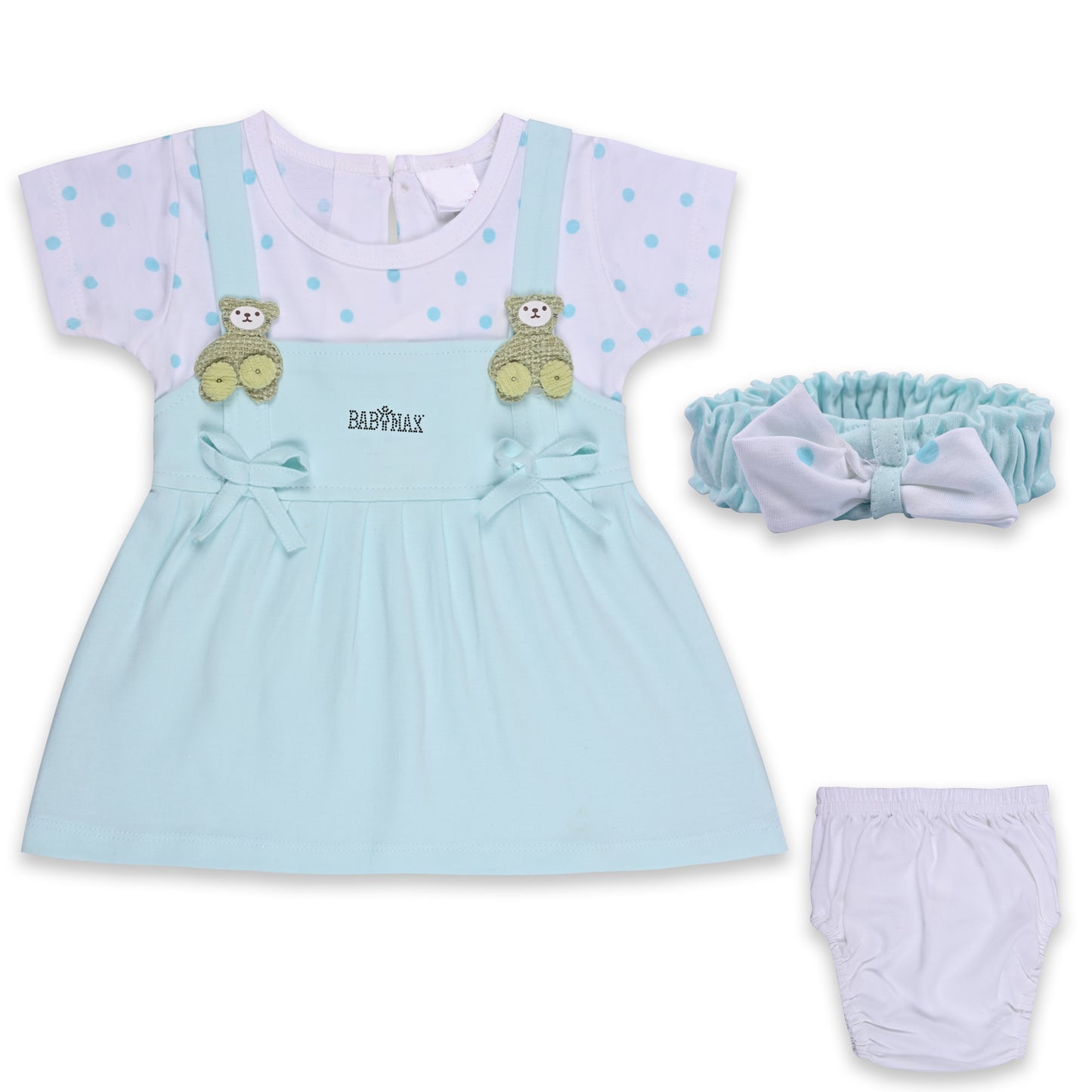 Girls Polka Print Frock Dress Comes With Brief