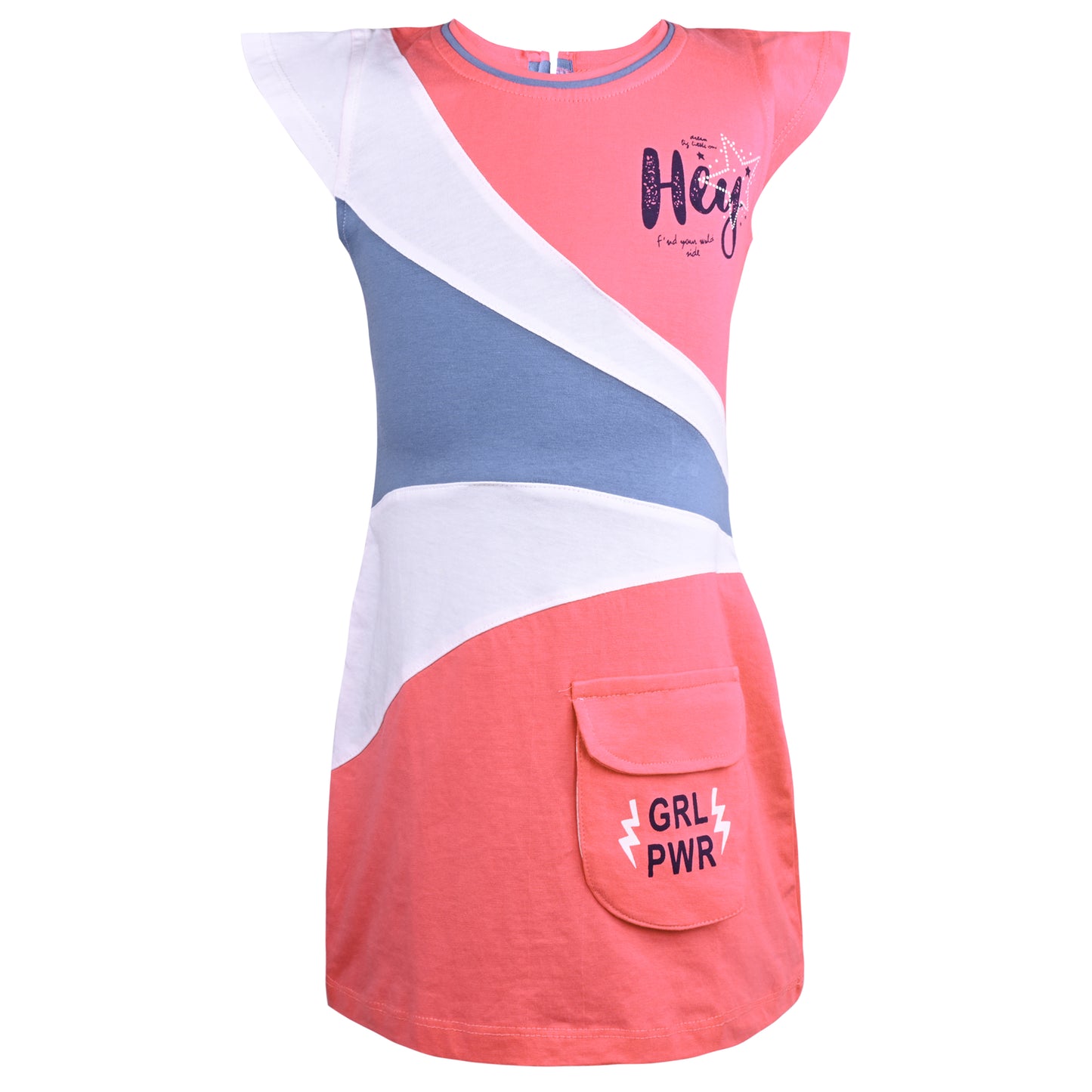 Girls Printed Fit and Flare Cap Sleeve Frock Dress