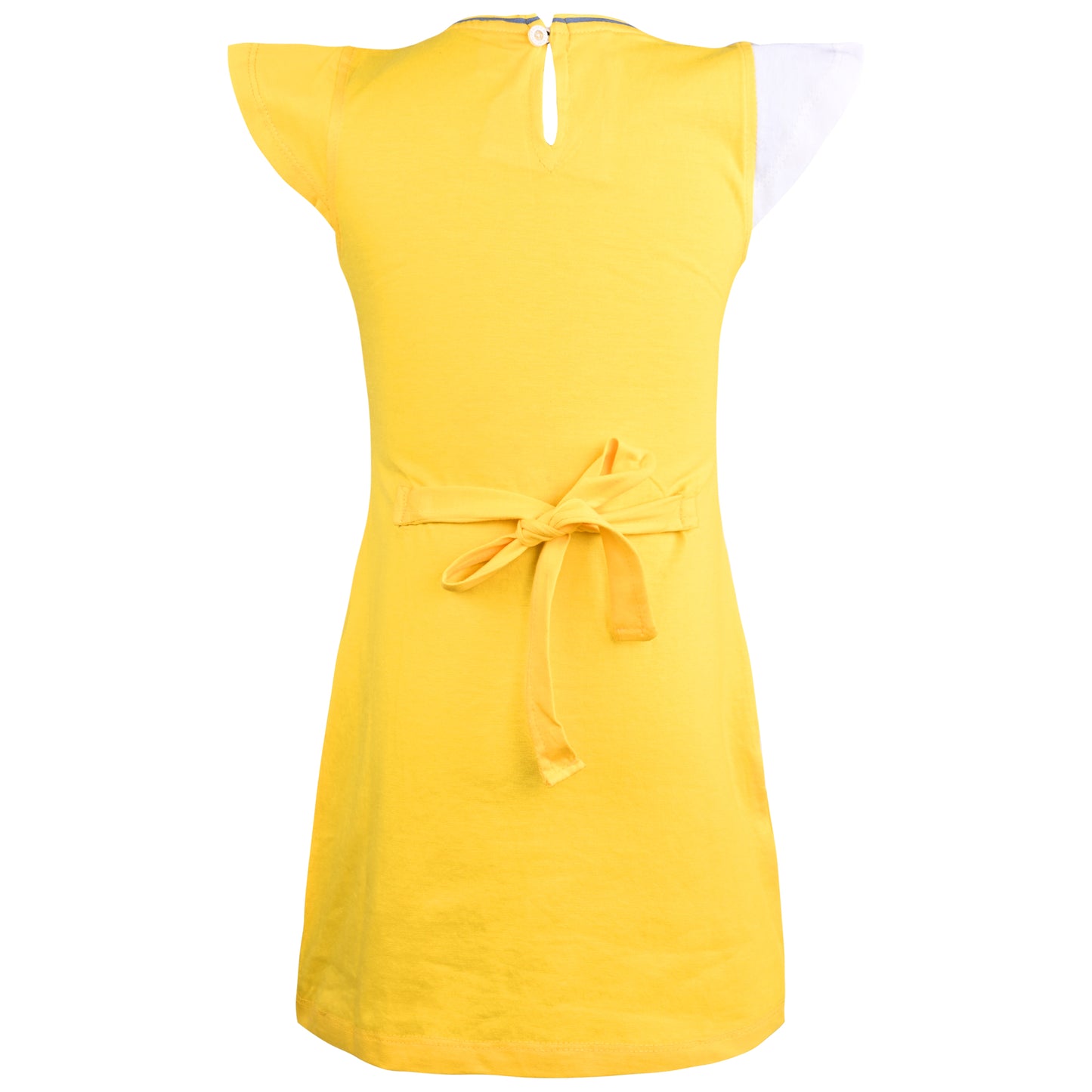 Girls Printed Fit and Flare Cap Sleeve Frock Dress