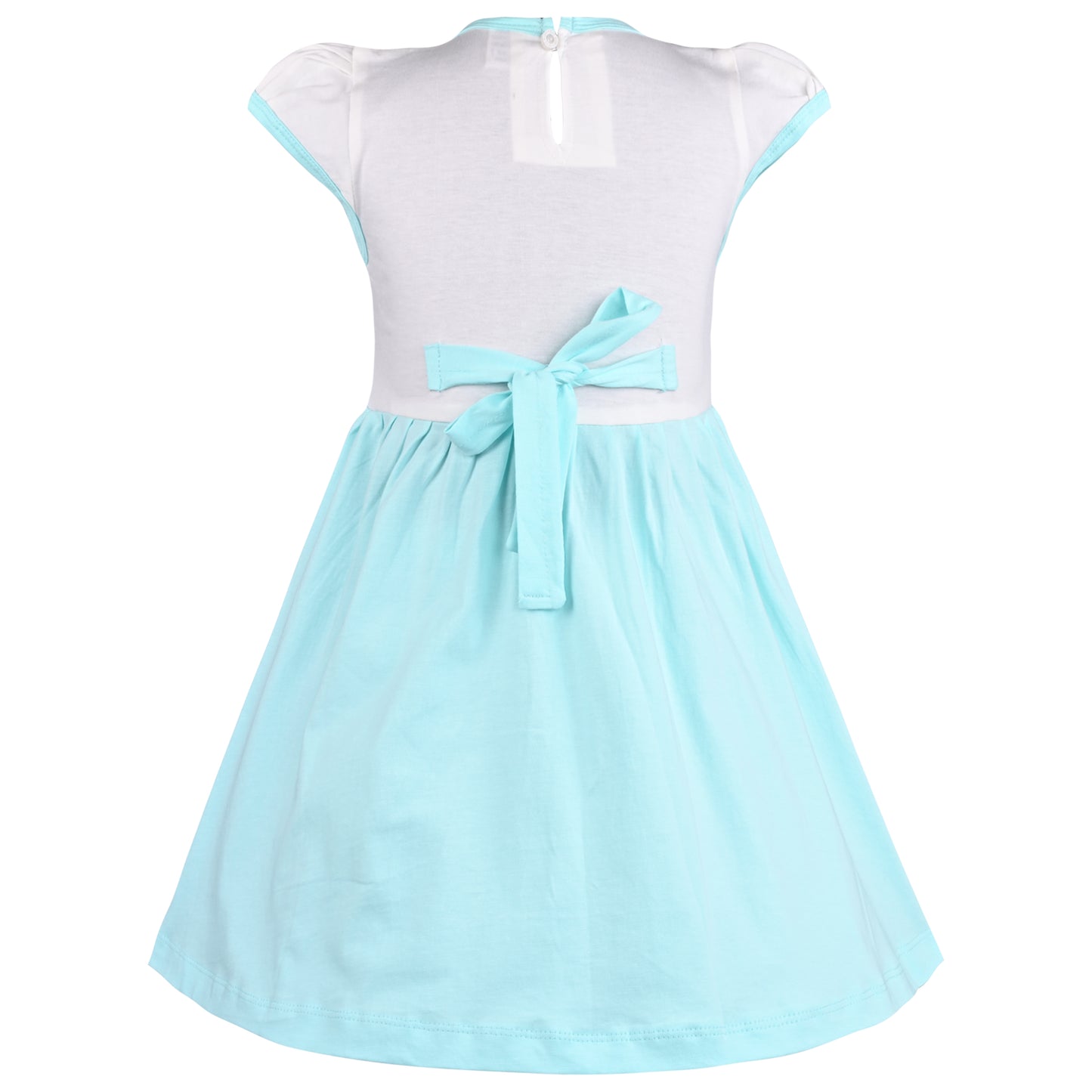 Girls Printed Fit and Flare Cap Sleeve Frock Dress