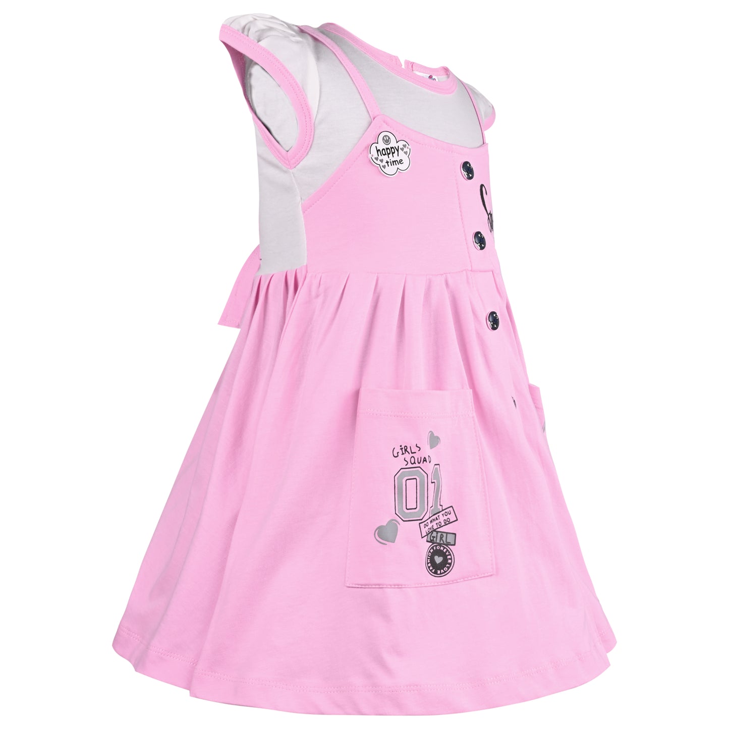 Girls Printed Fit and Flare Cap Sleeve Frock Dress