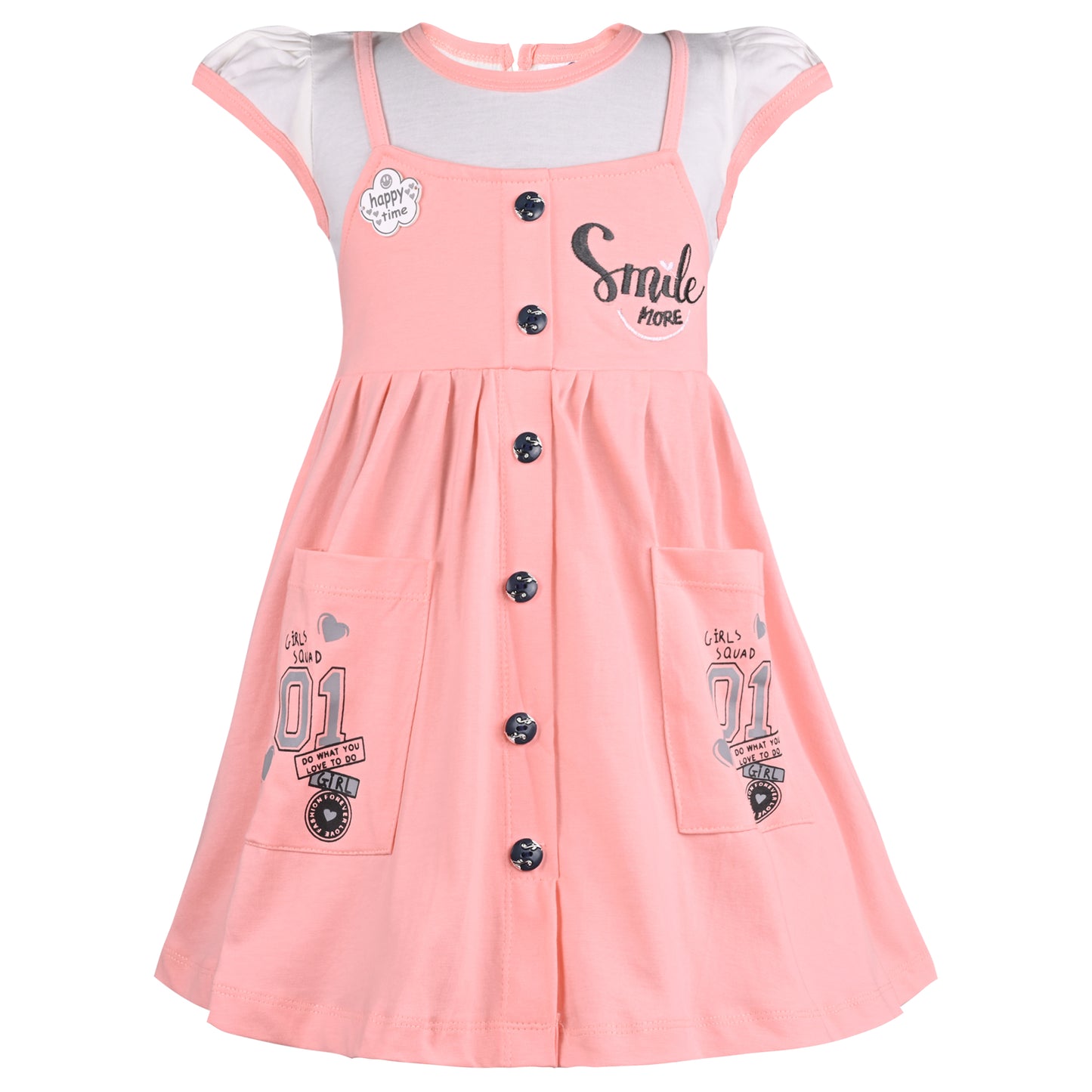 Girls Printed Fit and Flare Cap Sleeve Frock Dress