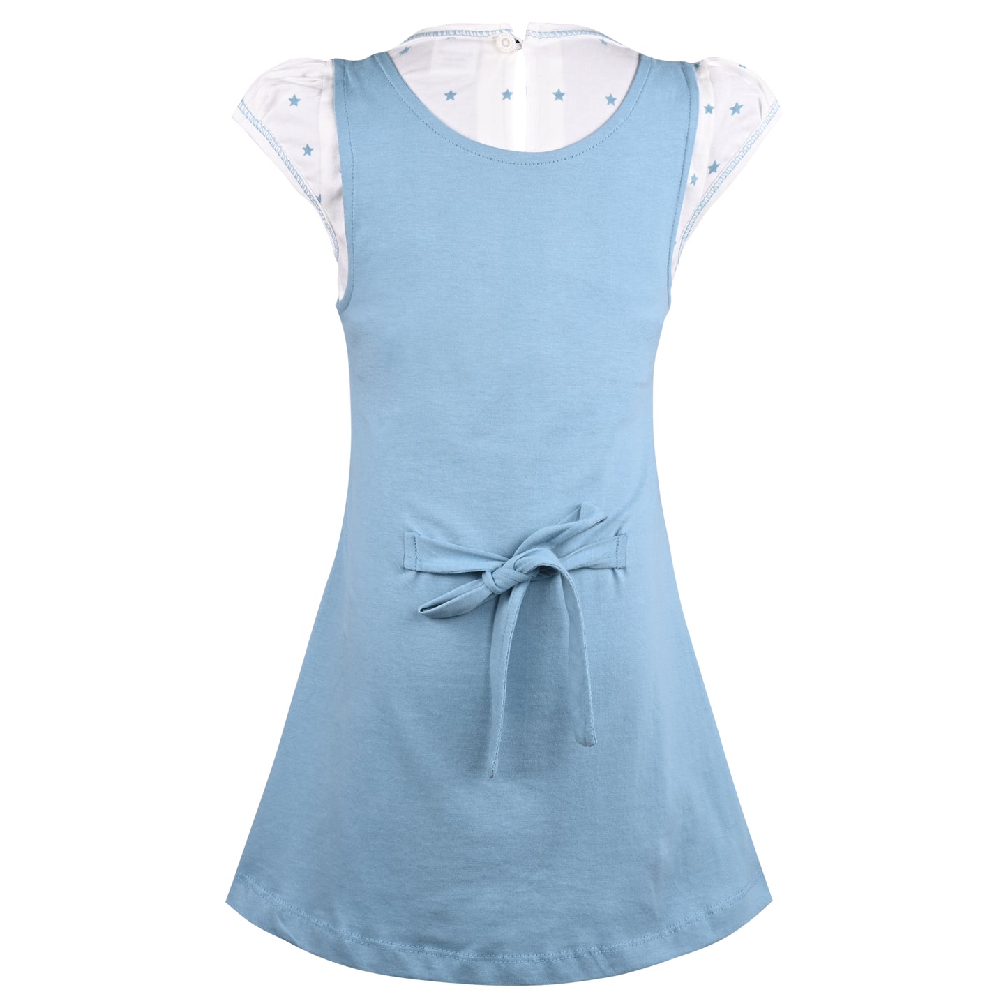 Girls Polka Print Fit and Flare Cap Sleeve Frock Dress