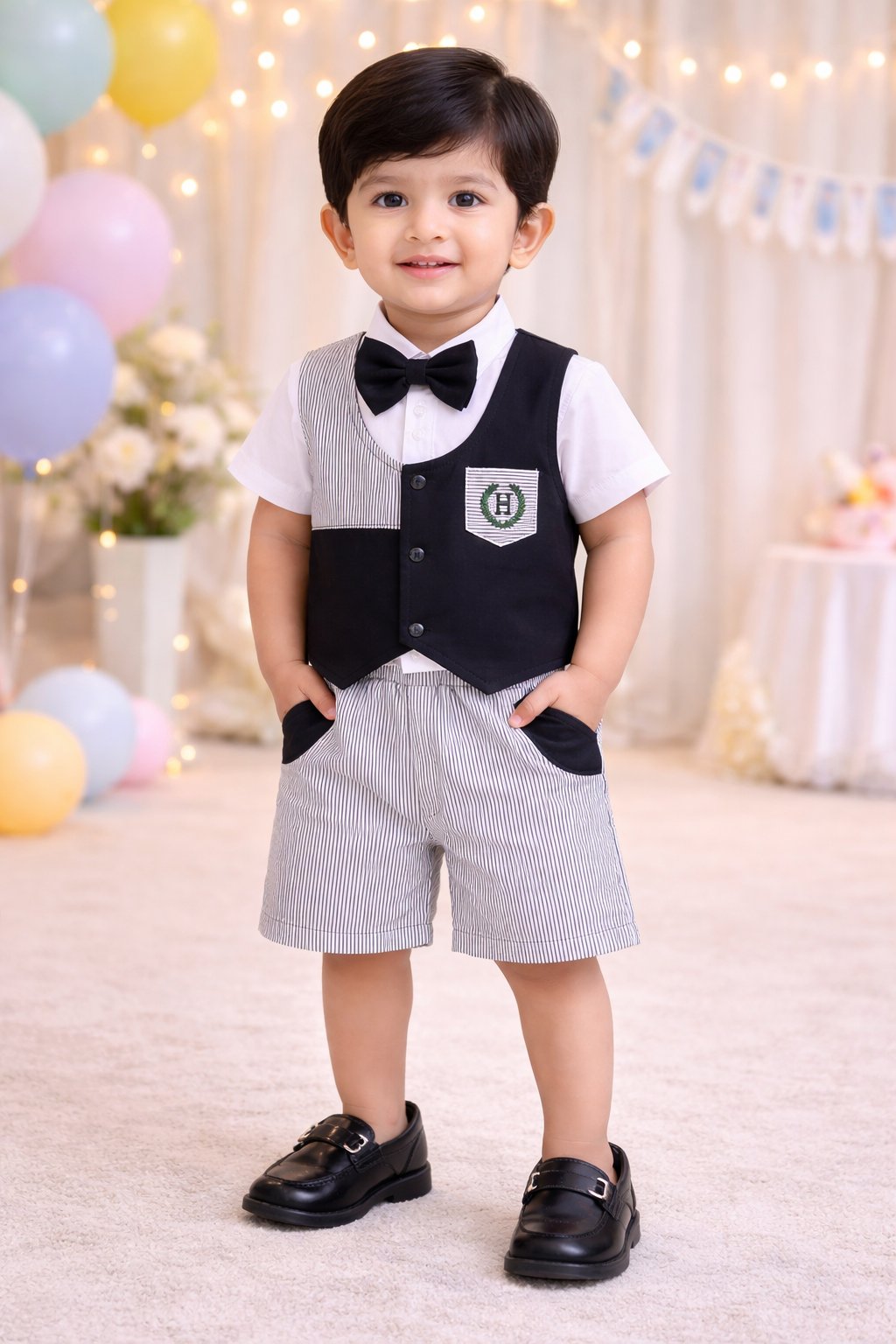 Boys Cotton T-shirt and Shorts Partywear Set bt830