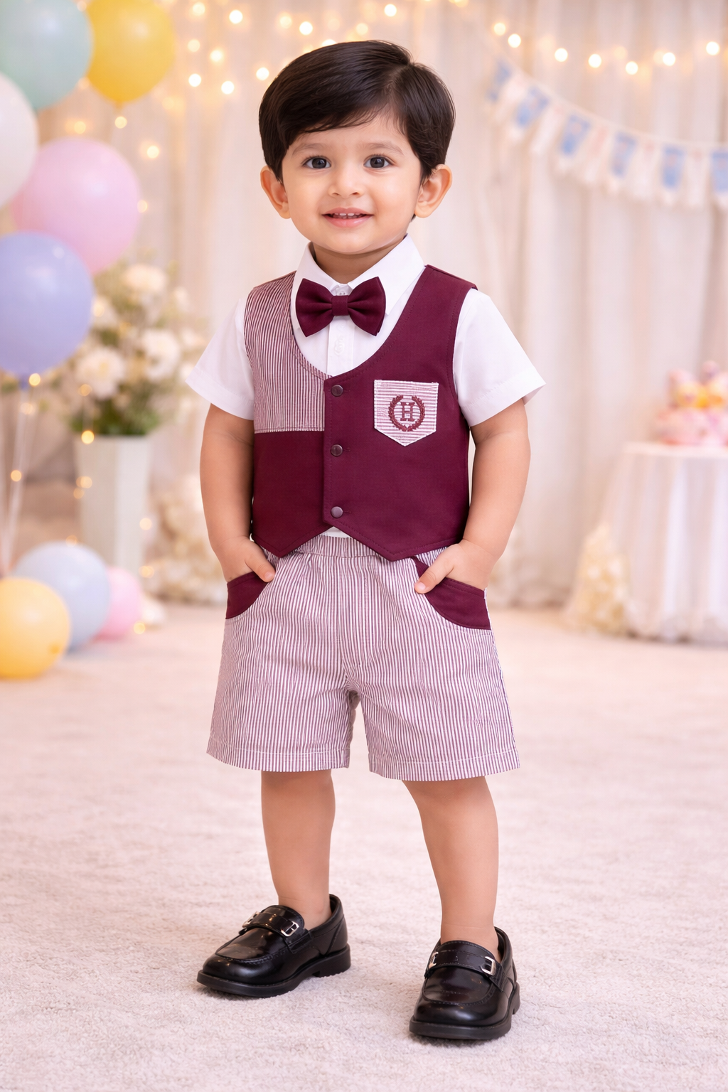 Boys Cotton T-shirt and Shorts Partywear Set bt830