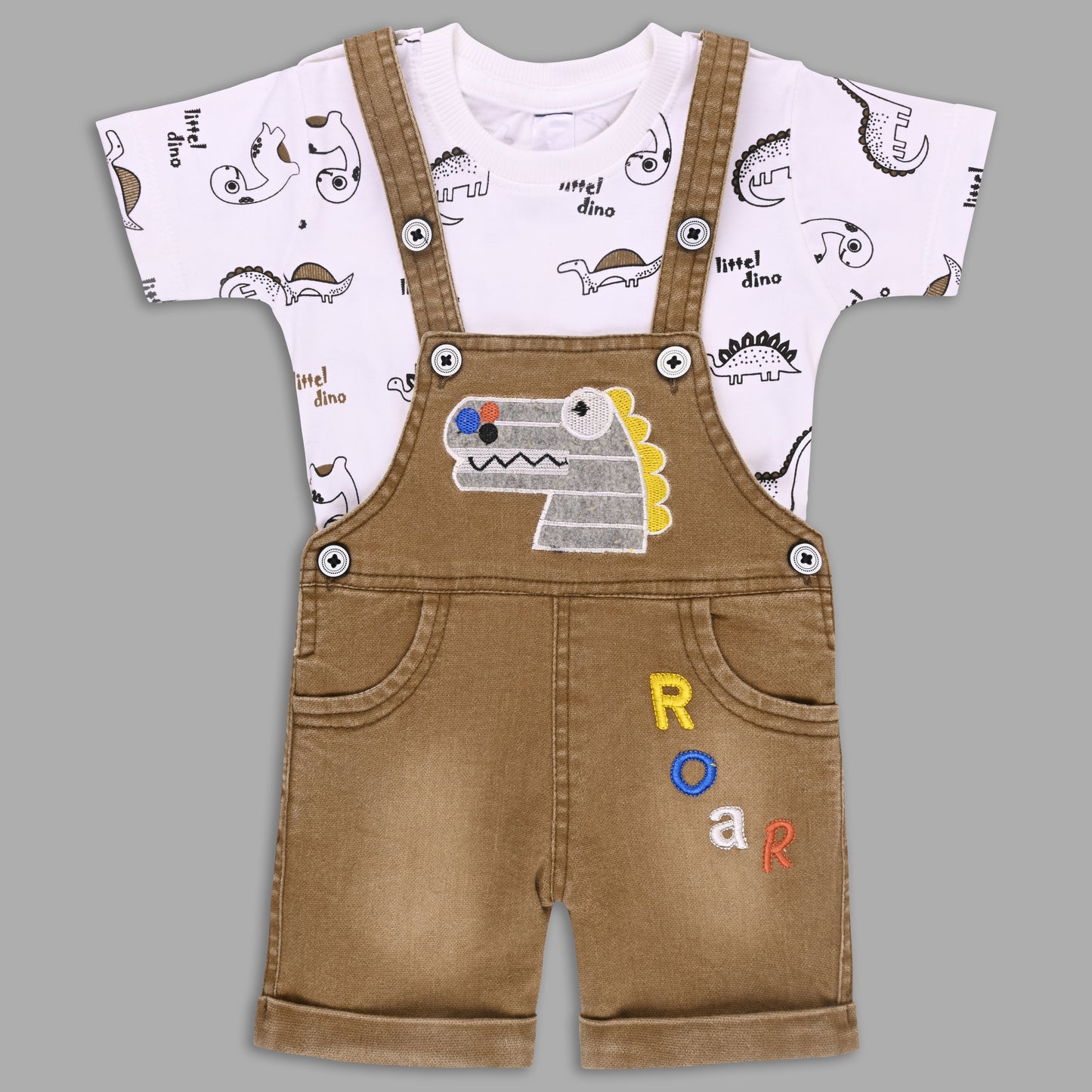 Boys Striped T-shirt and Denim Dungaree Set