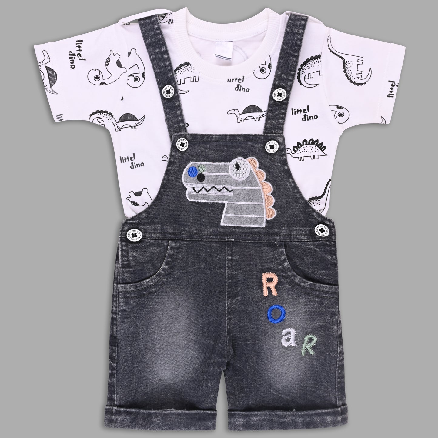 Boys Striped T-shirt and Denim Dungaree Set