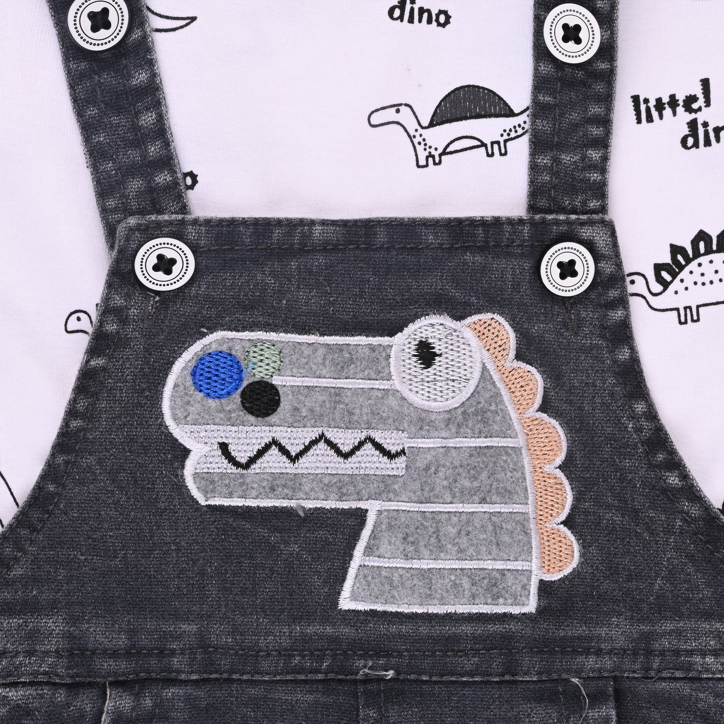 Boys Striped T-shirt and Denim Dungaree Set