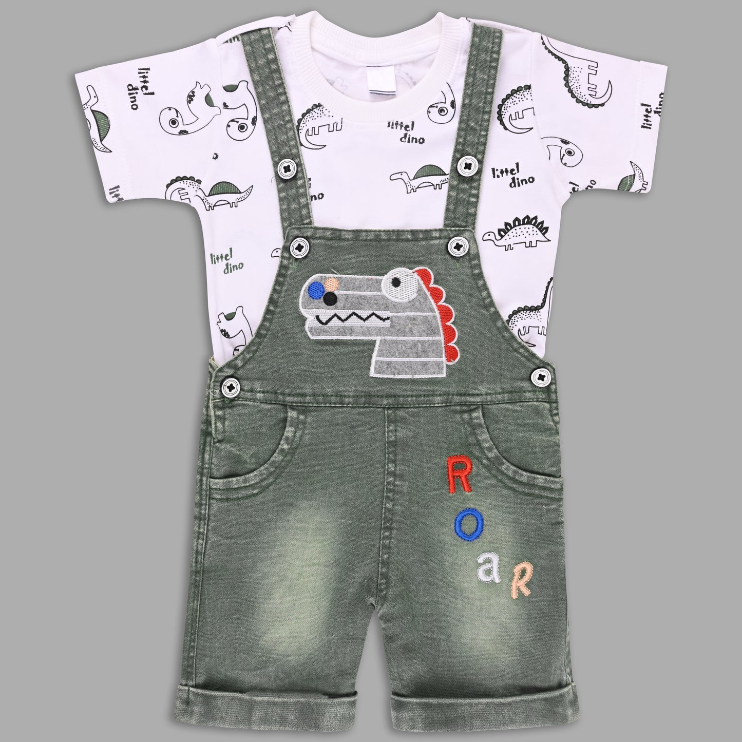 Boys Striped T-shirt and Denim Dungaree Set