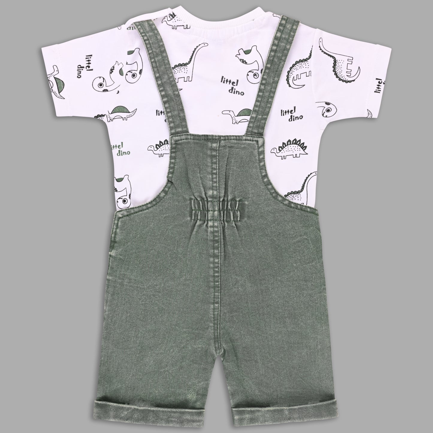 Boys Striped T-shirt and Denim Dungaree Set