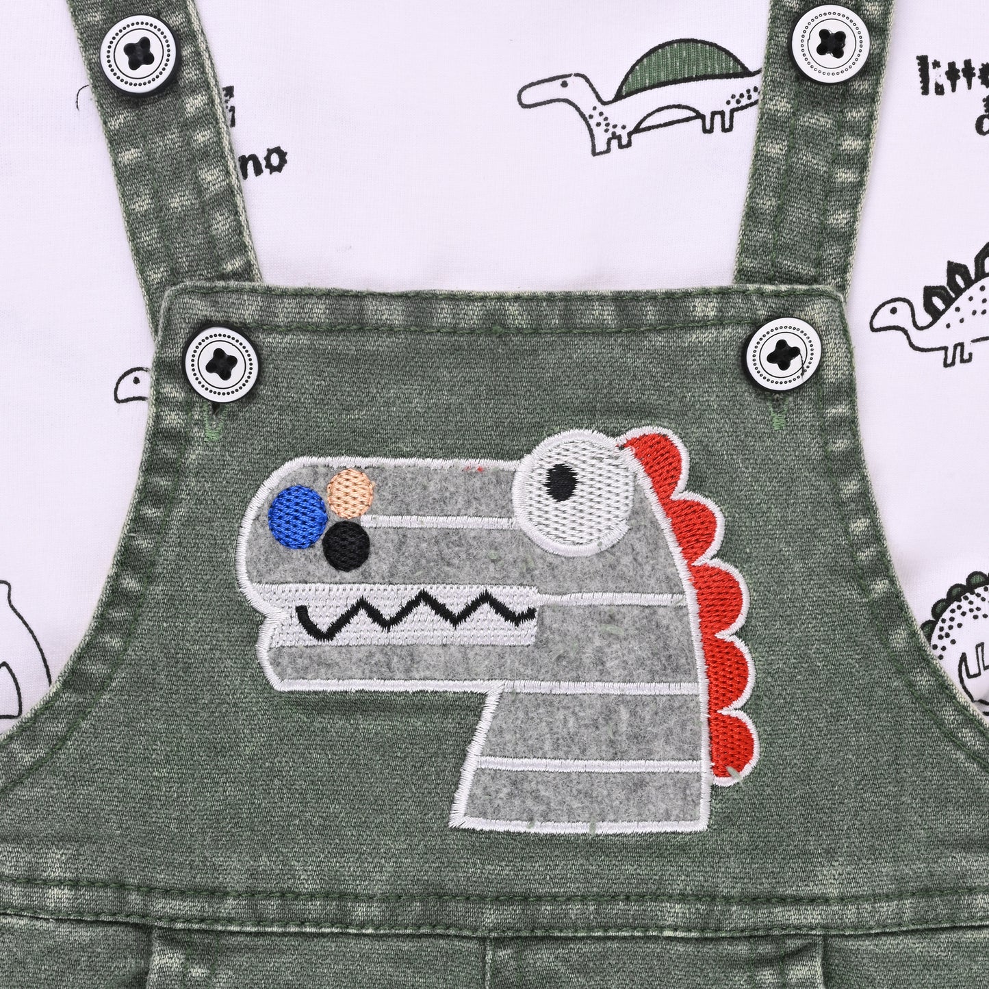 Boys Striped T-shirt and Denim Dungaree Set