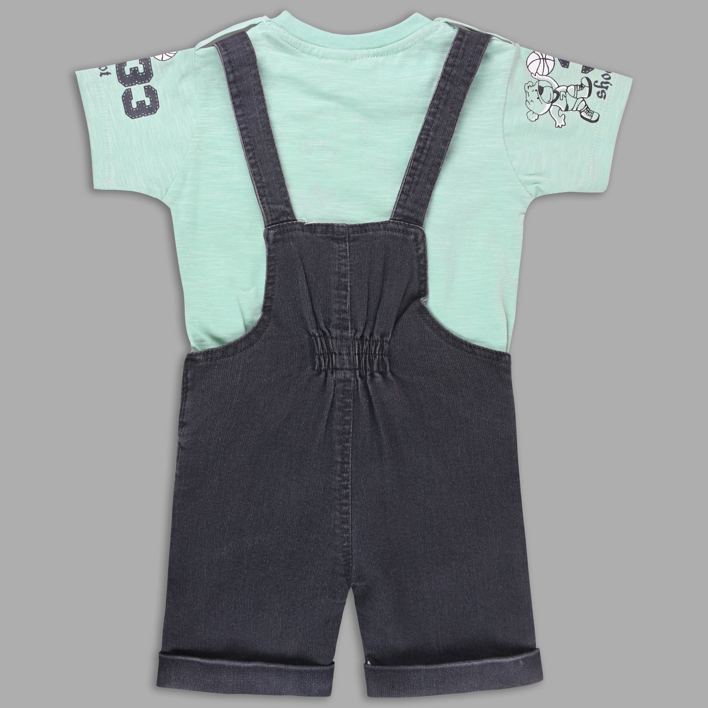 Boys Striped T-shirt and Denim Dungaree Set