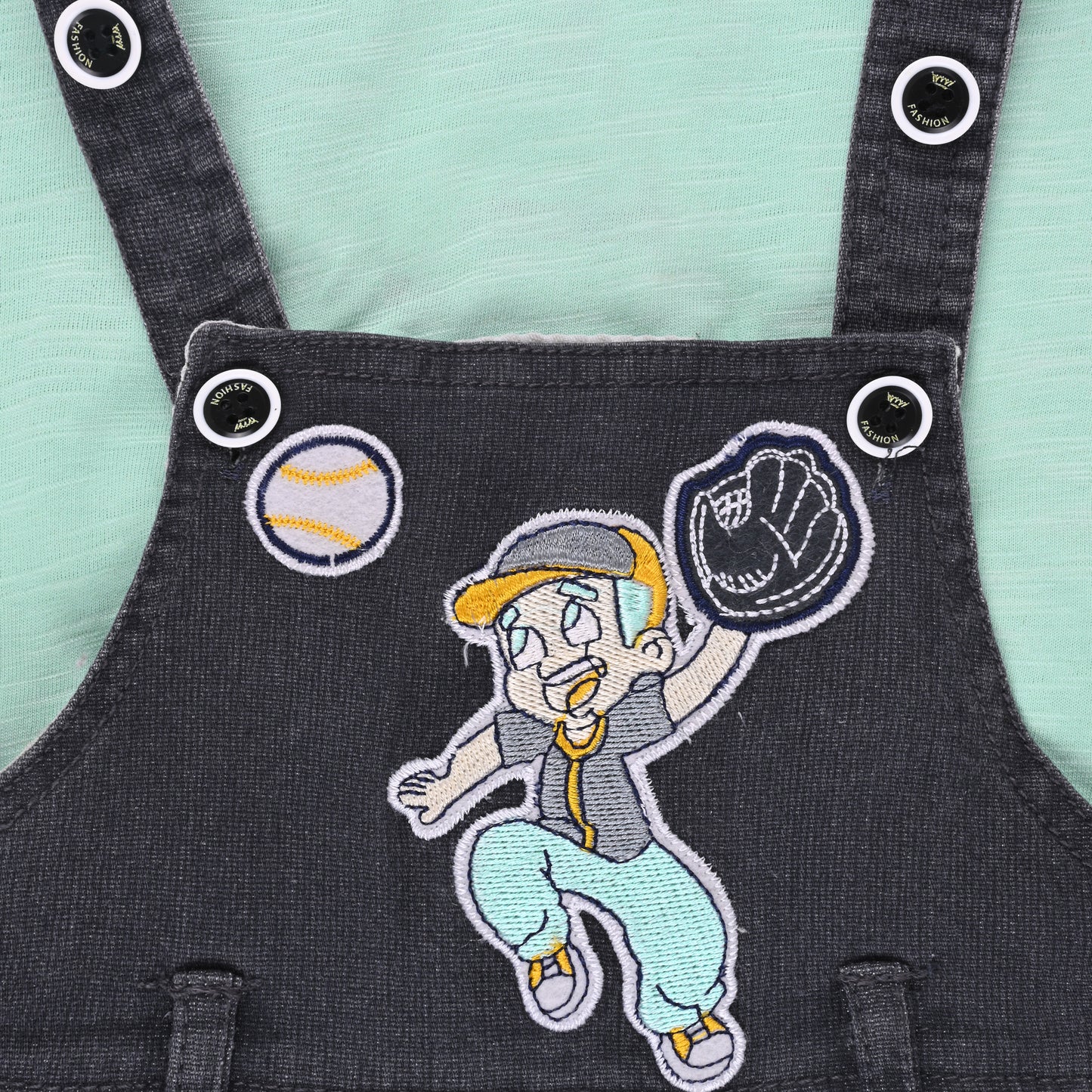 Boys Striped T-shirt and Denim Dungaree Set