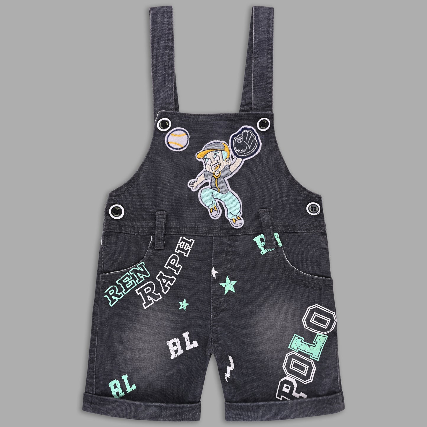 Boys Striped T-shirt and Denim Dungaree Set