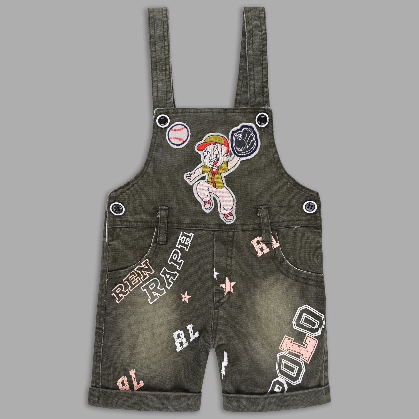 Boys Striped T-shirt and Denim Dungaree Set