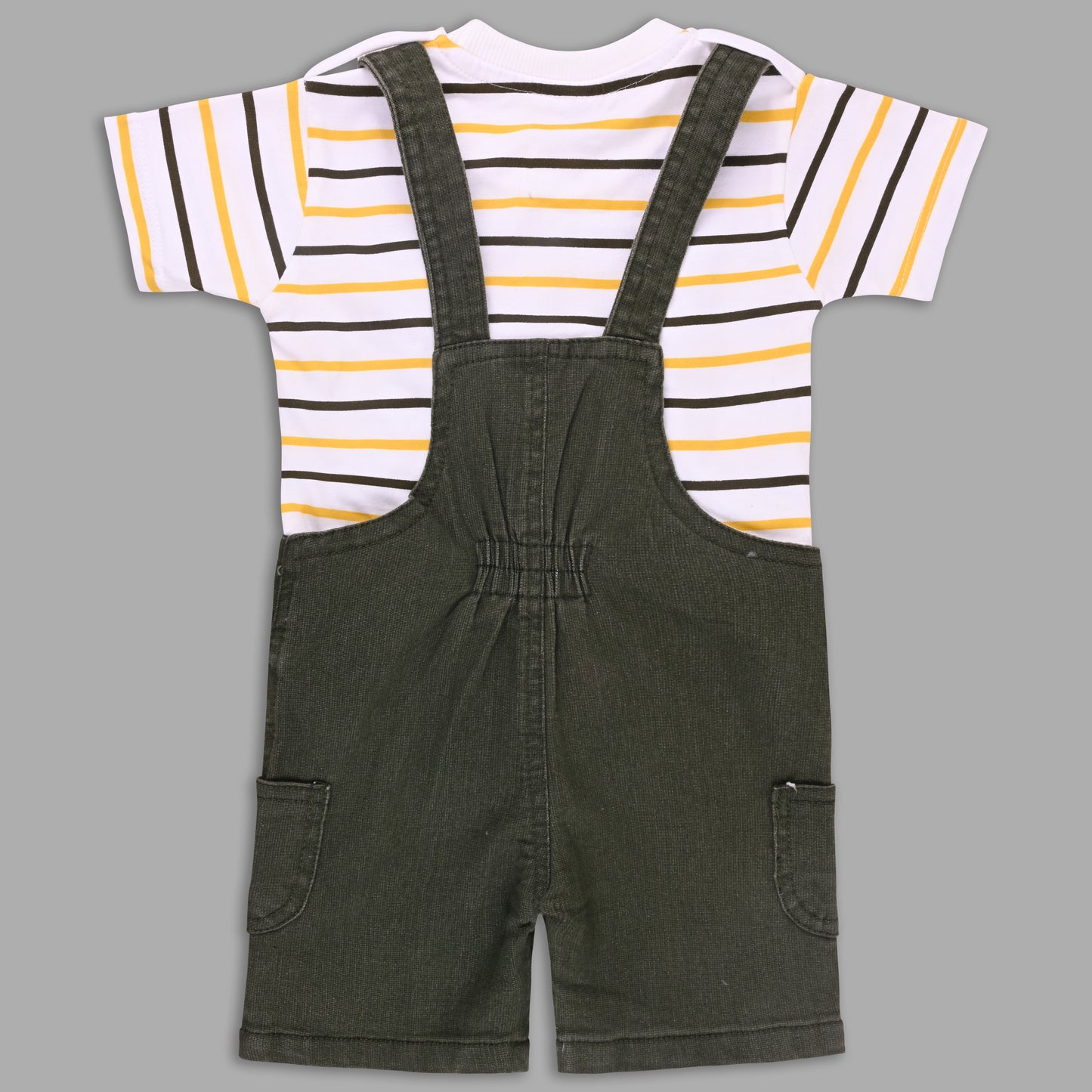 Boys Striped T-shirt and Denim Dungaree Set