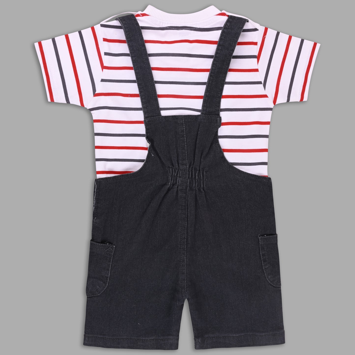 Boys Striped T-shirt and Denim Dungaree Set