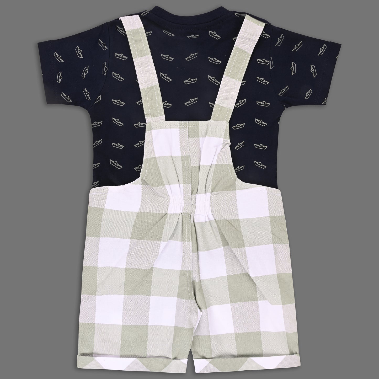 Boys Striped T-shirt and Denim Dungaree Set
