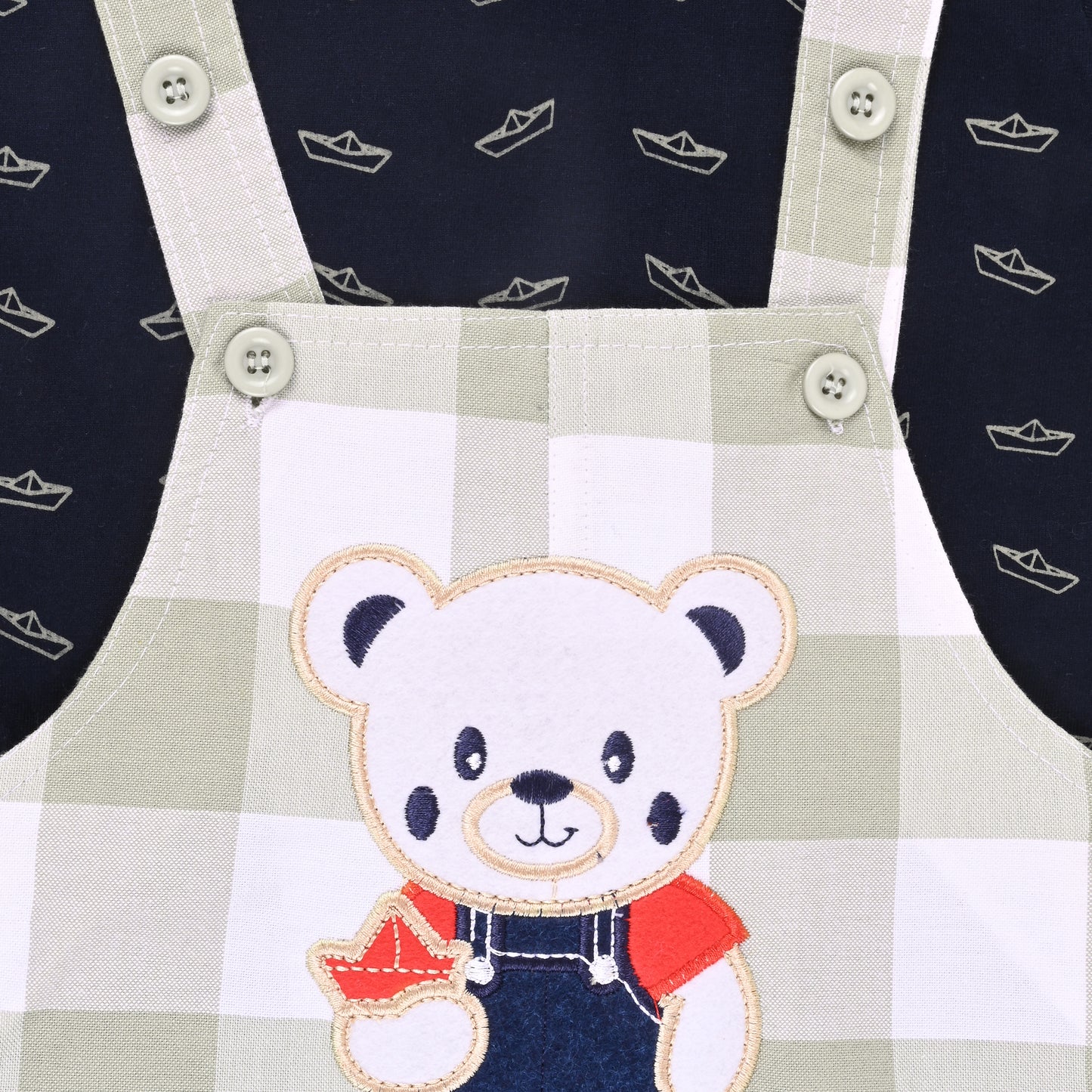 Boys Striped T-shirt and Denim Dungaree Set
