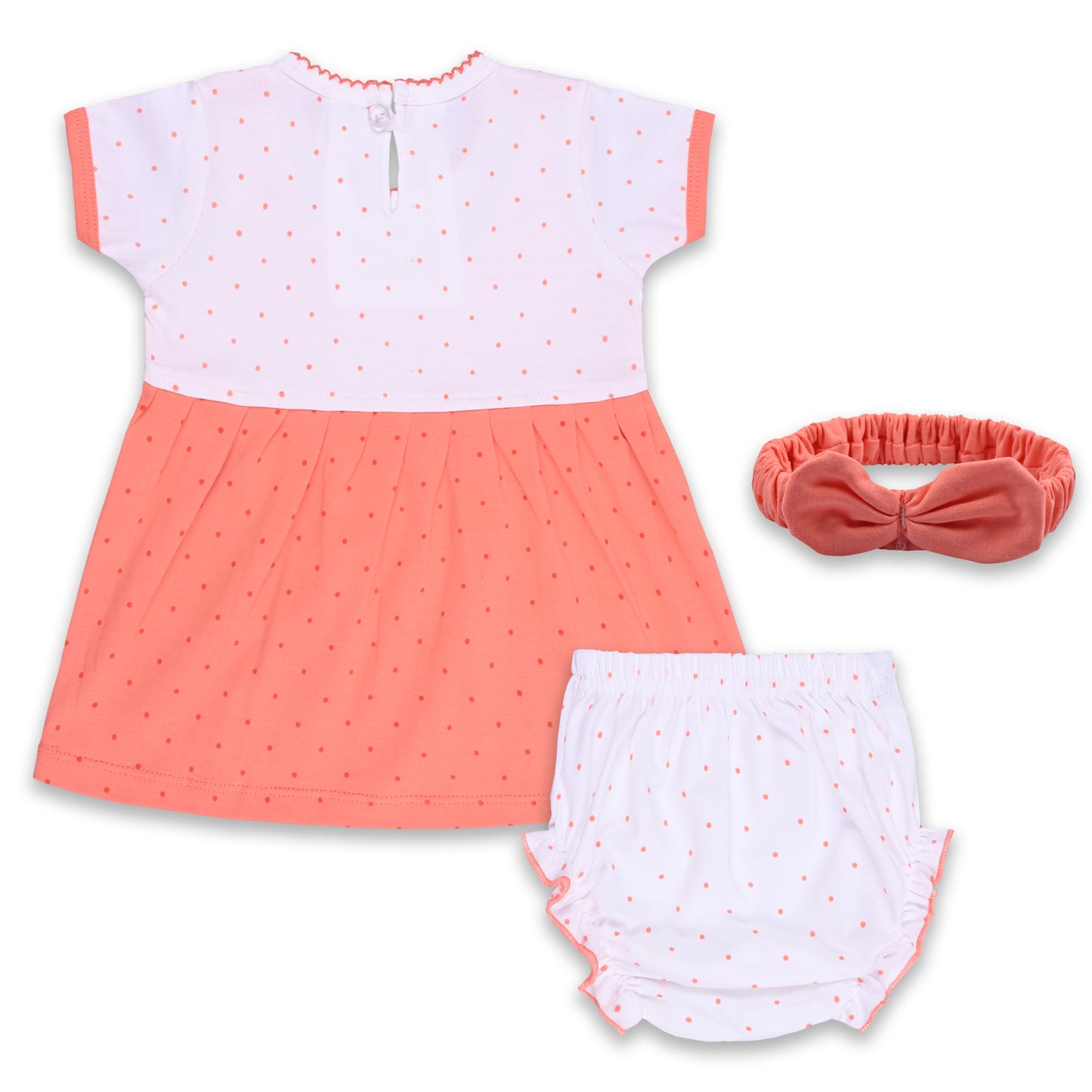 Baby Girls Polka Print A-Line Frock Dress With Brief