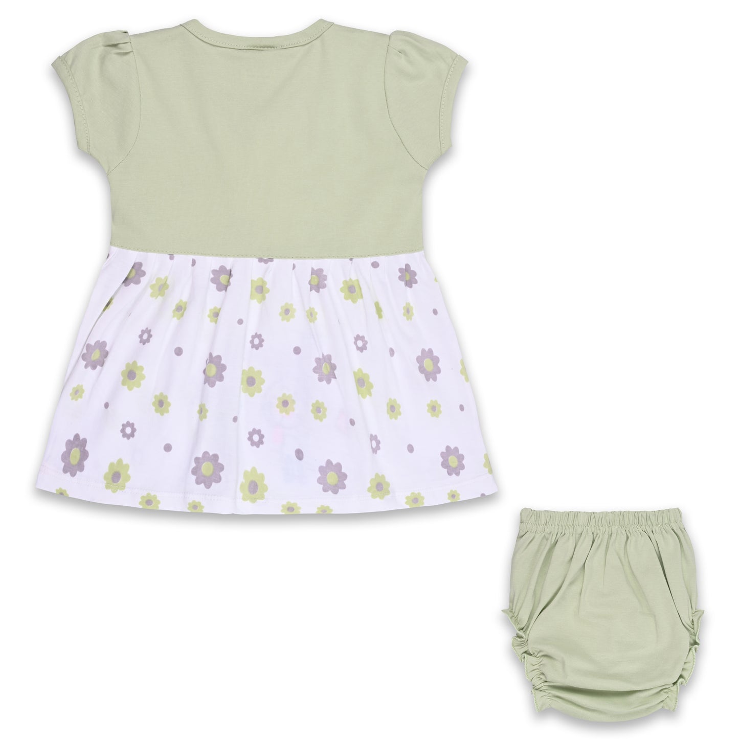 Girls Floral Print A-Line Frock Dress with Brief